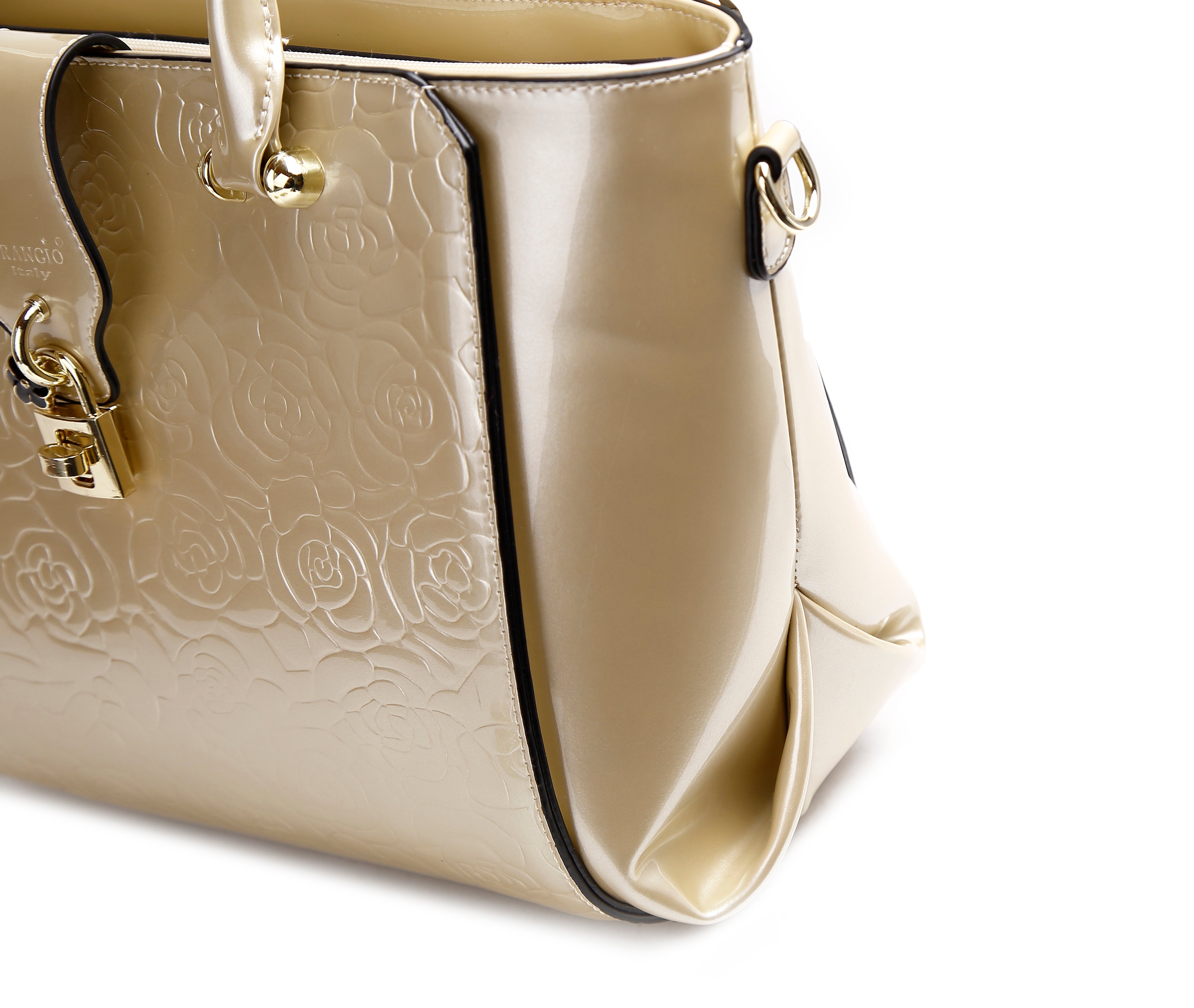 Brangio Italy Elegant Luxury Floral Embossed Designer Wheeled Carry-On Luggage set[3pc]