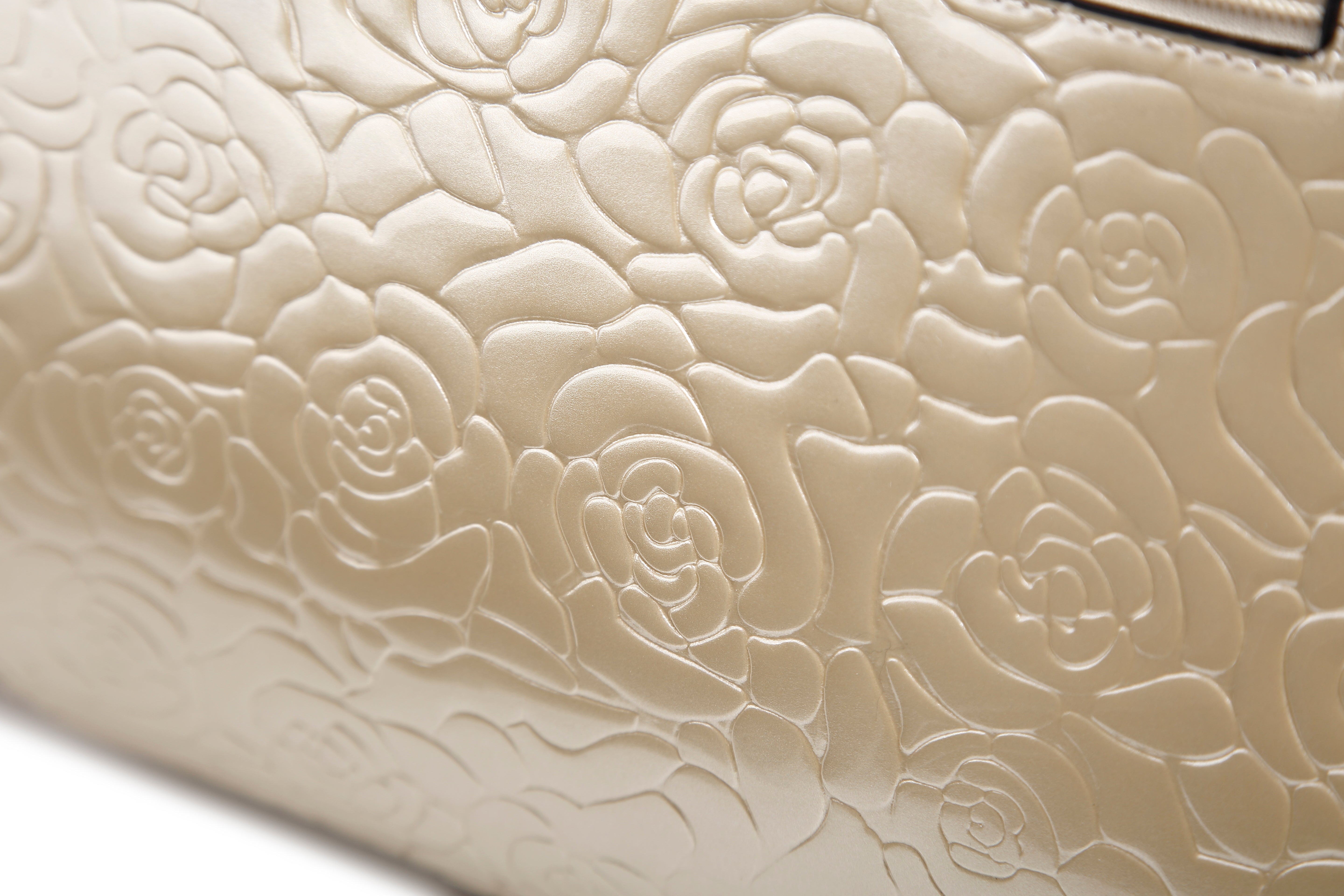 Brangio Italy Elegant Luxury Floral Embossed Designer Wheeled Carry-On Luggage set[3pc]