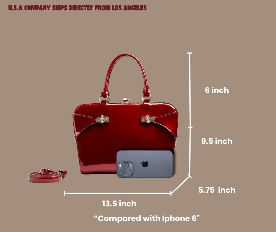 Brangio Italy Elegant Designer Patent Leather Satchel Handbag