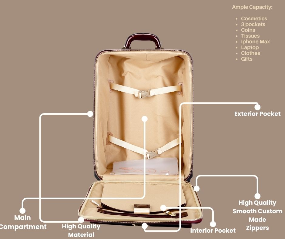 Brangio Italy Designer Carry-On Luggage - Luxury Spinner Travel Suitcase