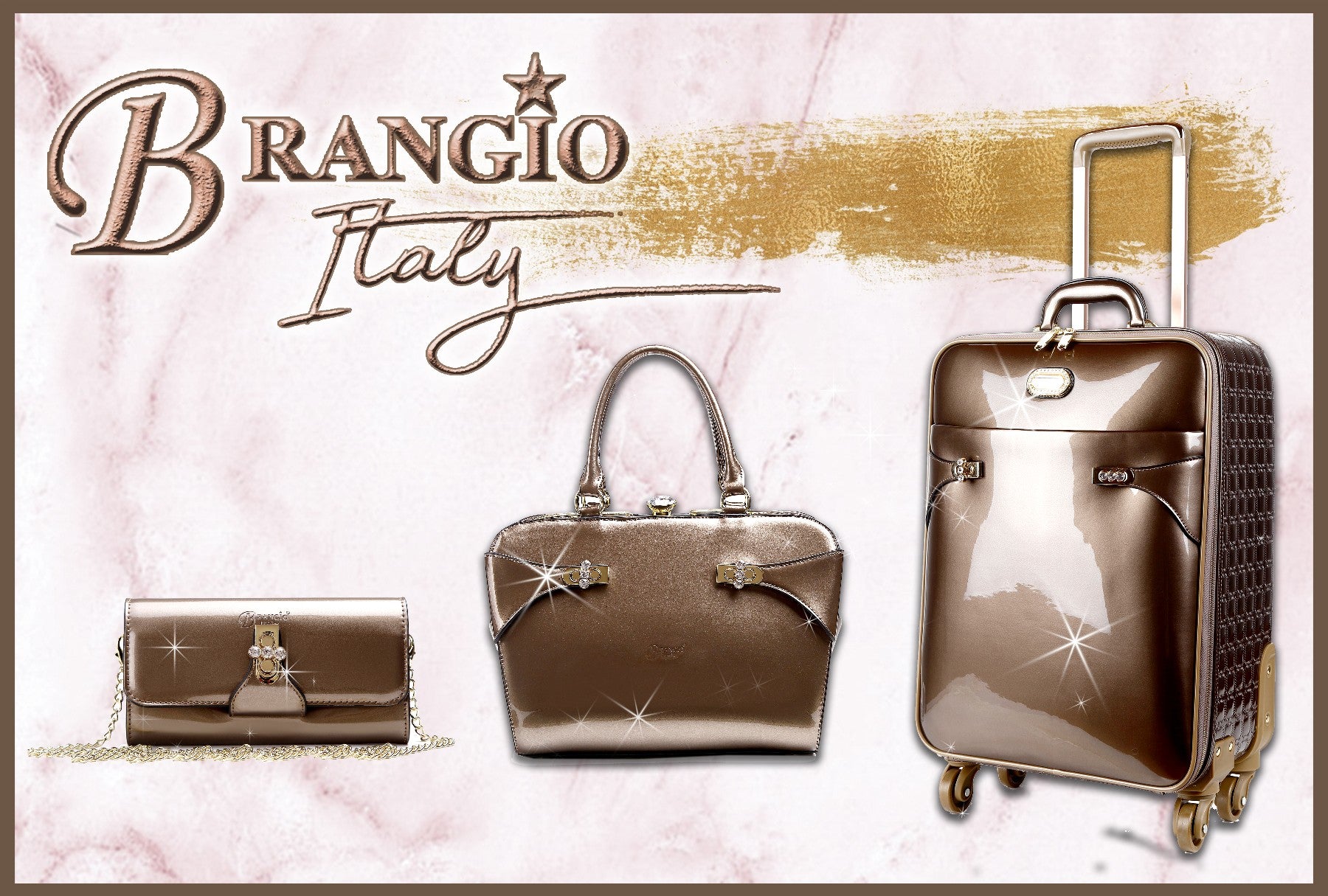 Brangio Italy Designer Carry-On Luggage - Luxury Spinner Travel Suitcase