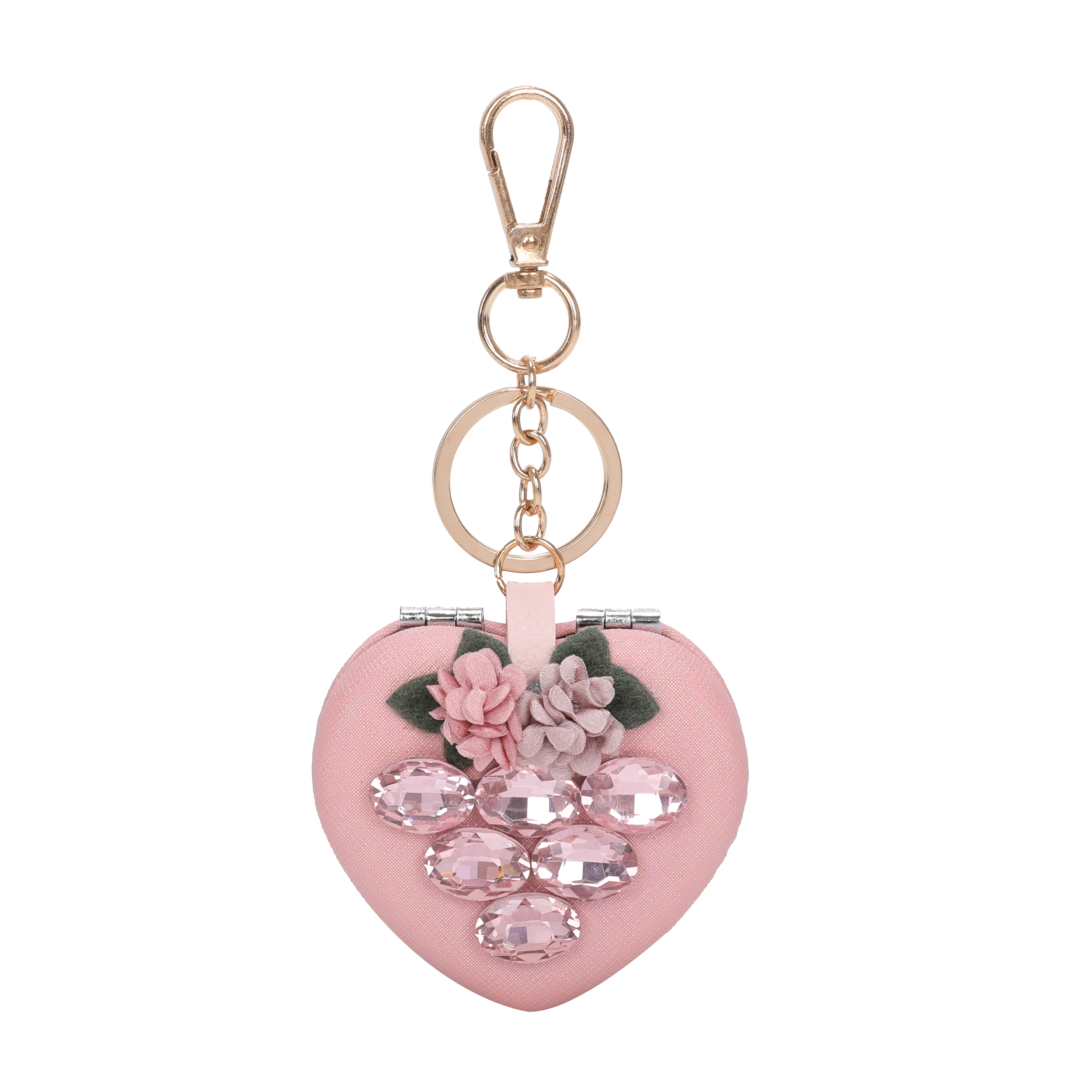 Brangio Elegant Heart Gem Keychain Case