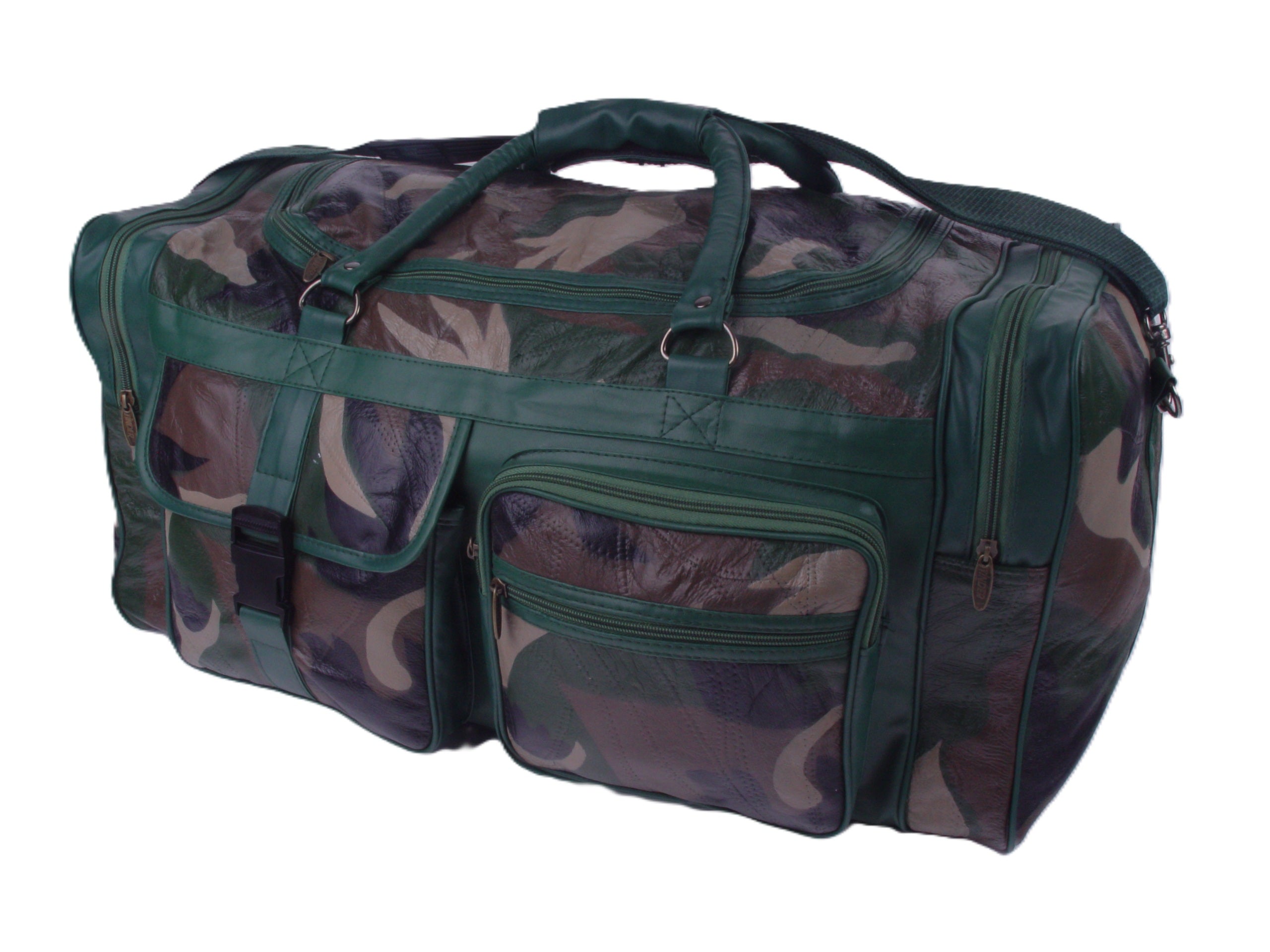 Tinder Genuine Leather Camouflage Duffel Bag Large Travel Weekender Bag for Unisex