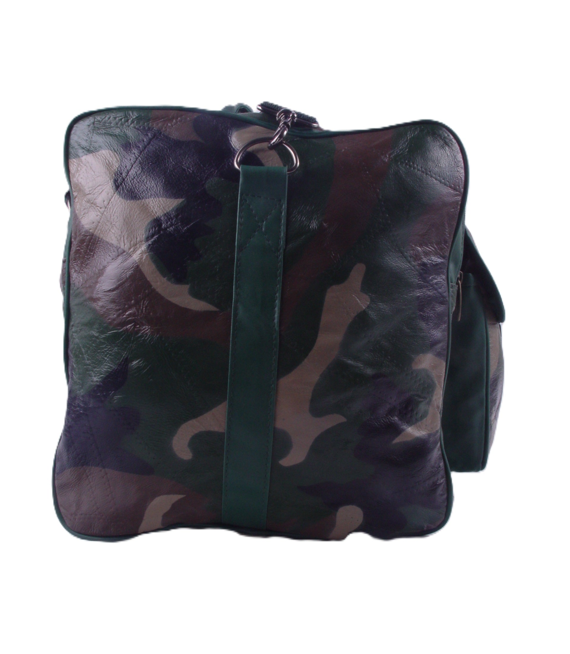 Tinder Genuine Leather Camouflage Duffel Bag Large Travel Weekender Bag for Unisex