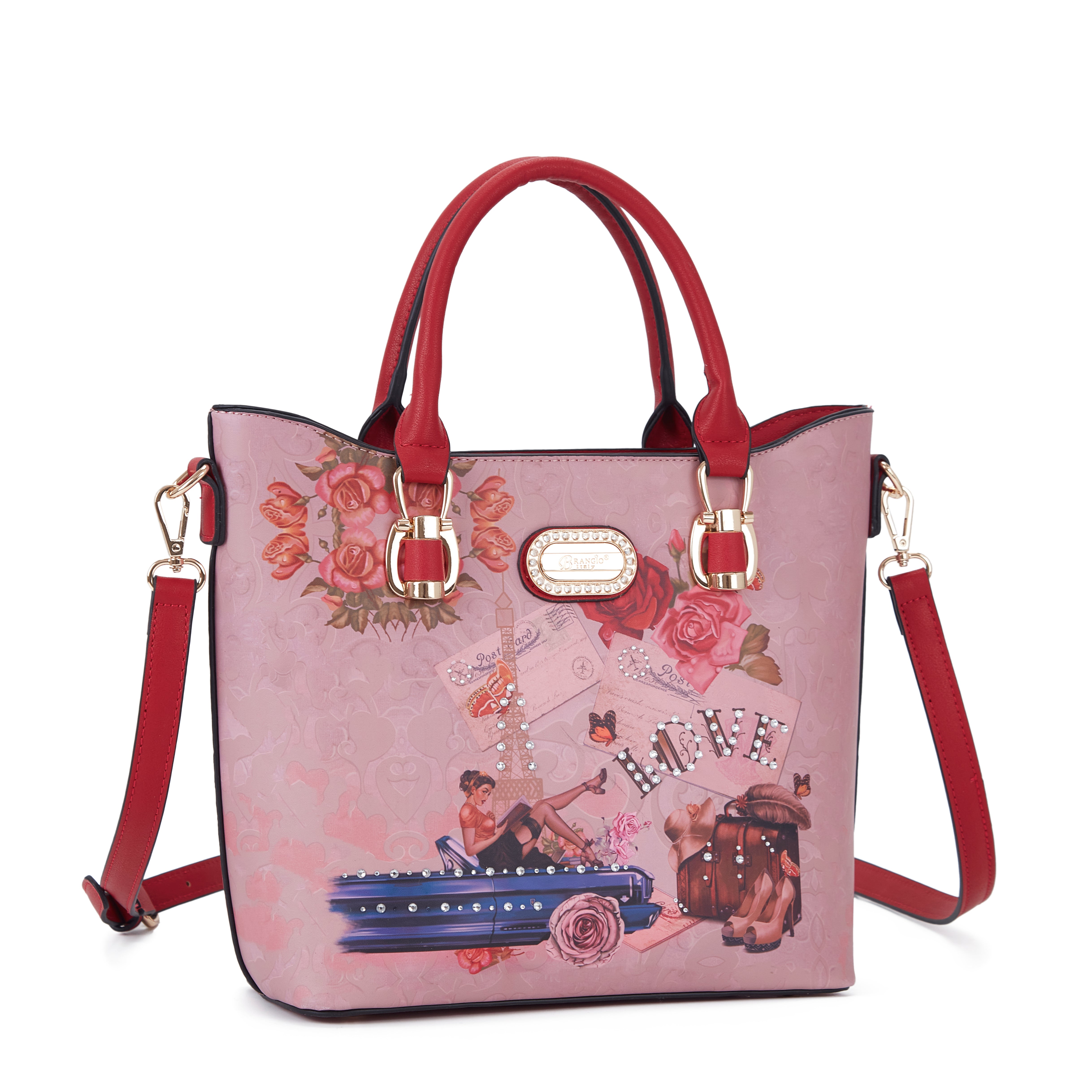 Brangio Italy Vintage Floral Love Small Designer Handbag