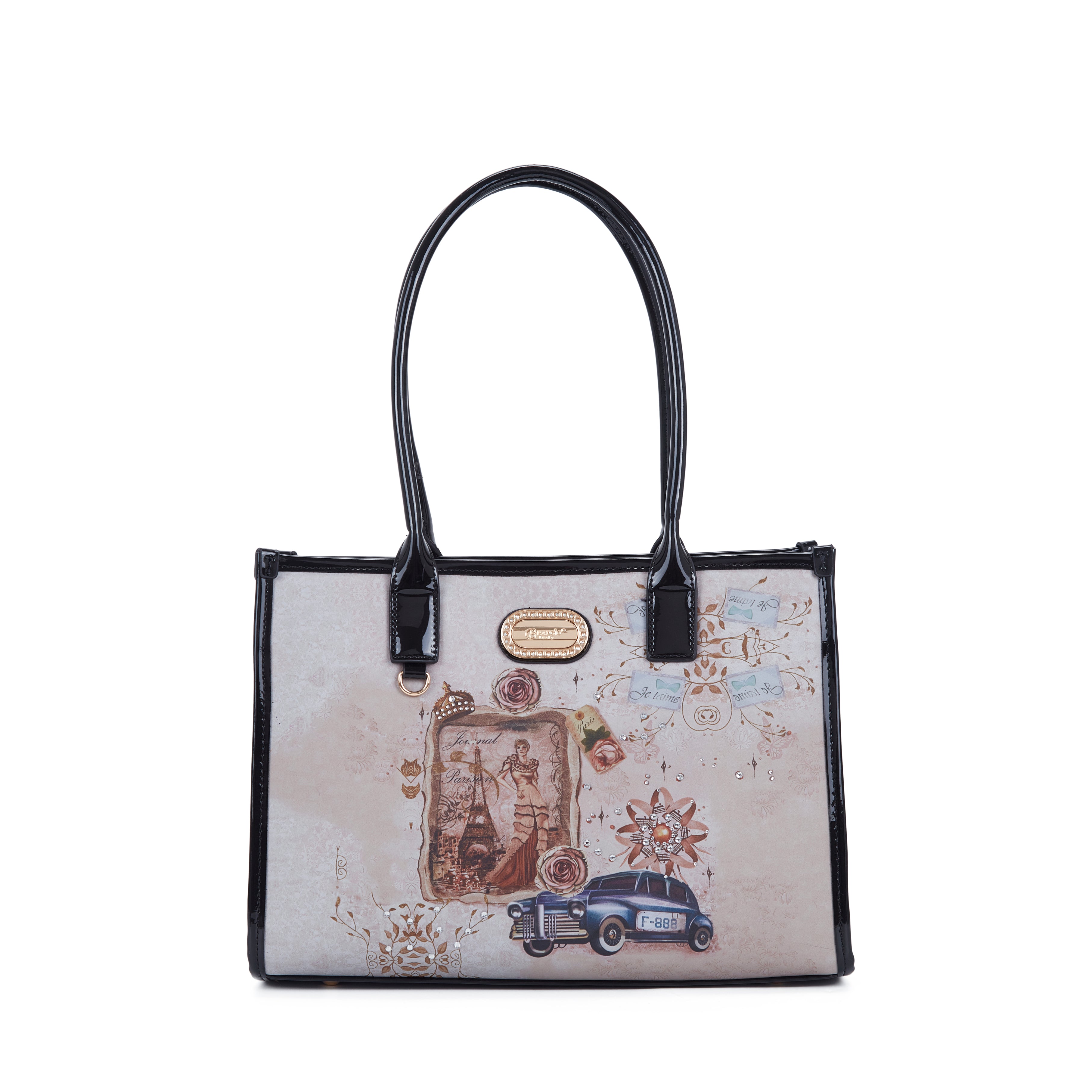 Brangio Italy Large Vintage Paris Handbag w/Luggage Sleeve
