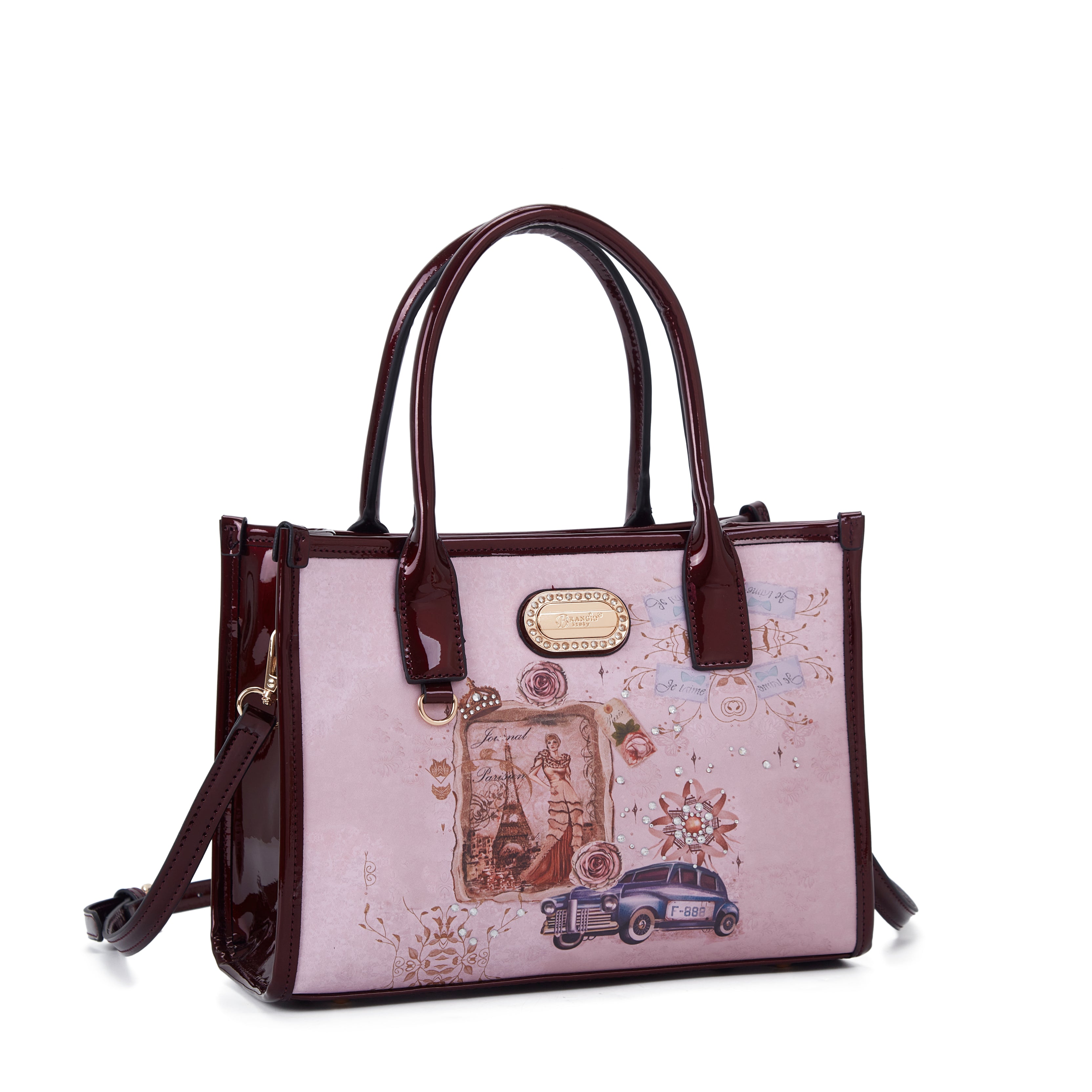 Brangio Italy Small Vintage Paris Handbag & Crossbody Bag
