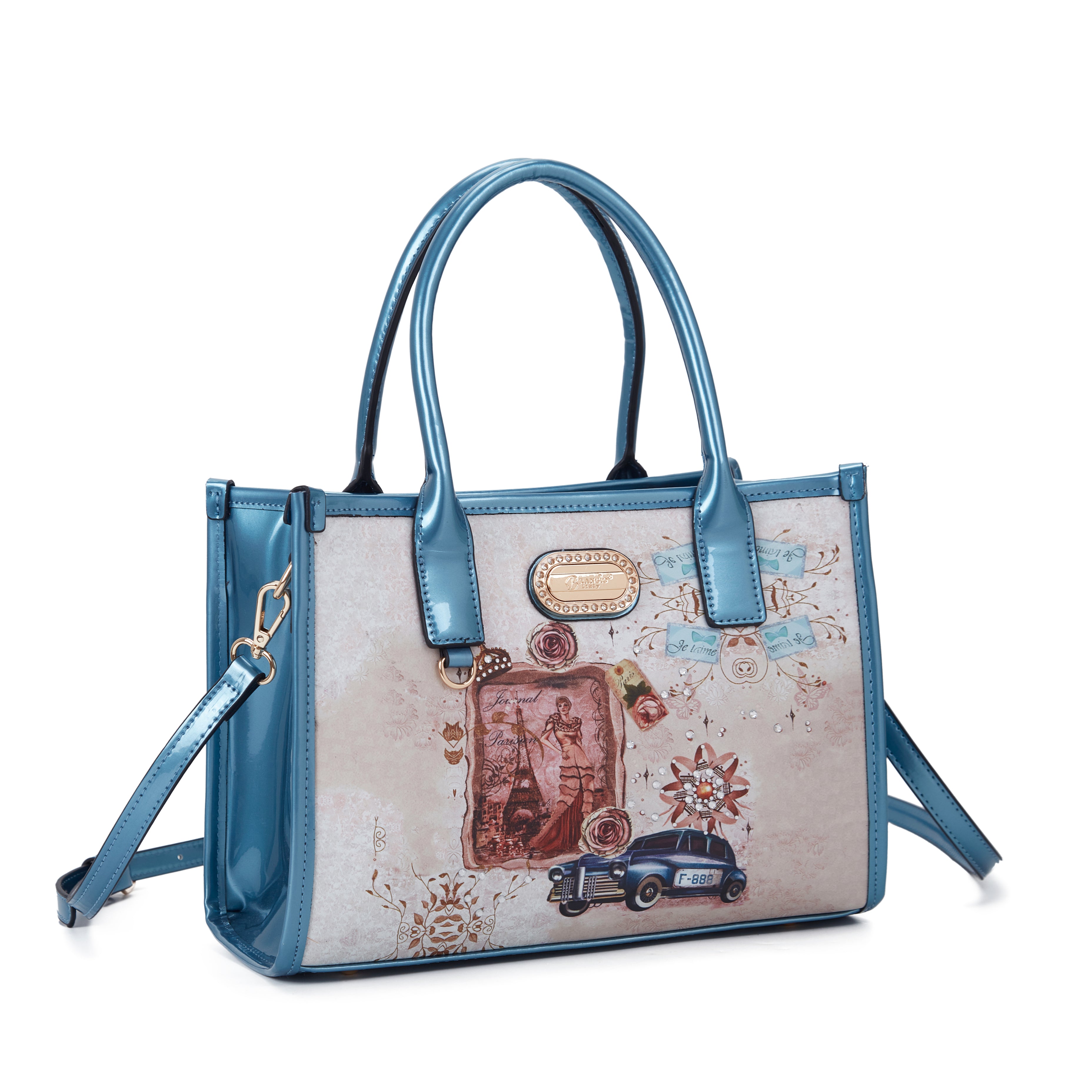 Brangio Italy Small Vintage Paris Handbag & Crossbody Bag