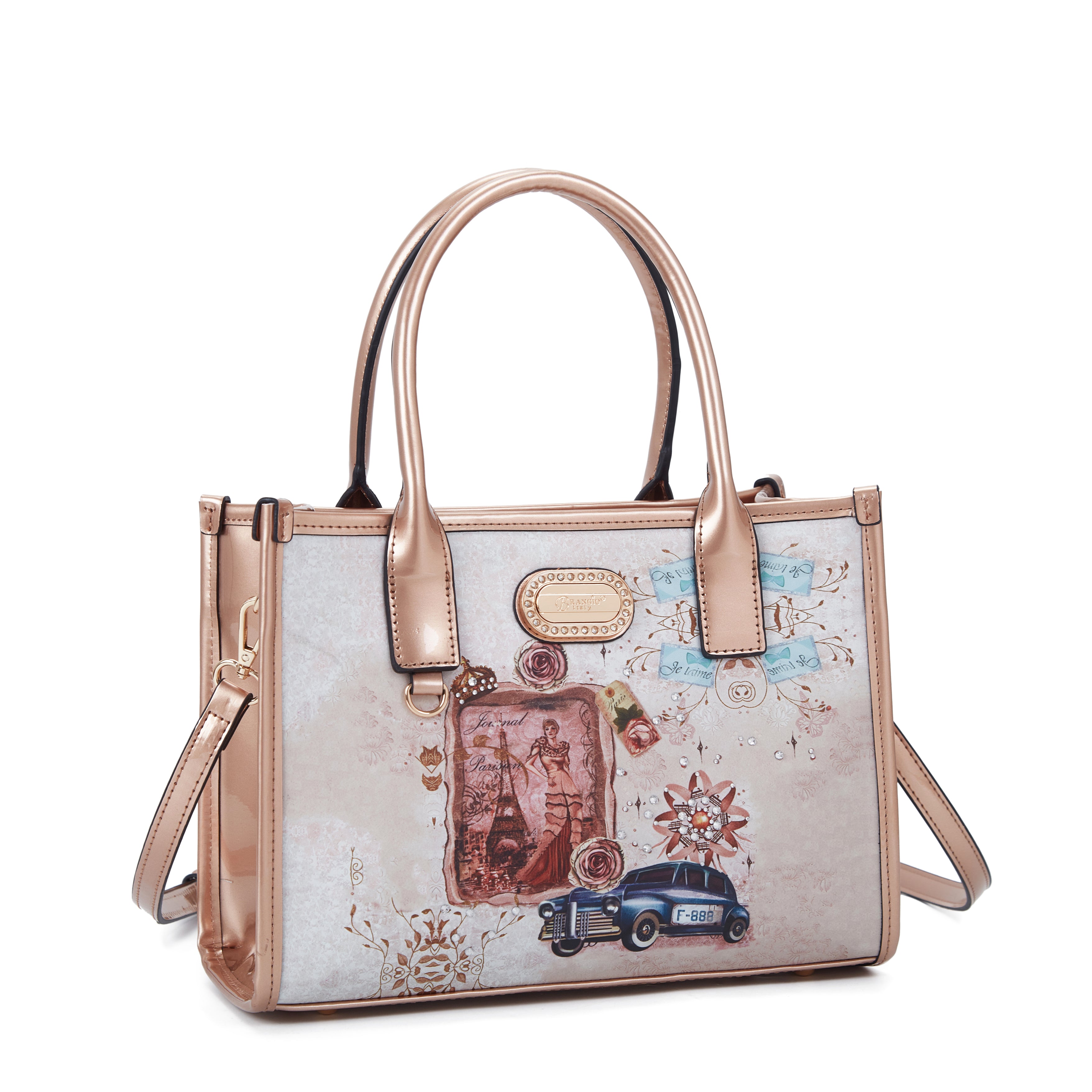 Brangio Italy Small Vintage Paris Handbag & Crossbody Bag