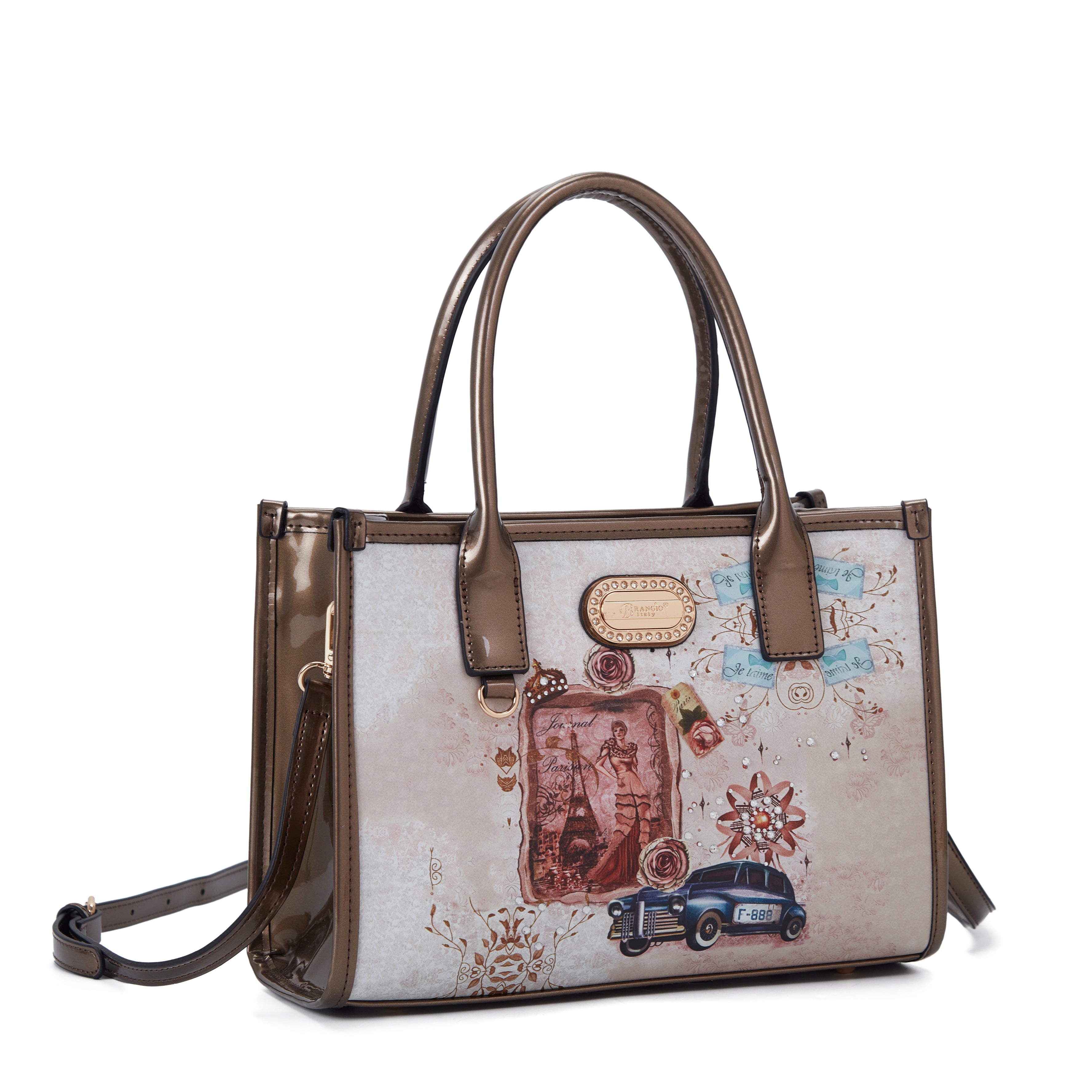 Brangio Italy Small Vintage Paris Handbag & Crossbody Bag