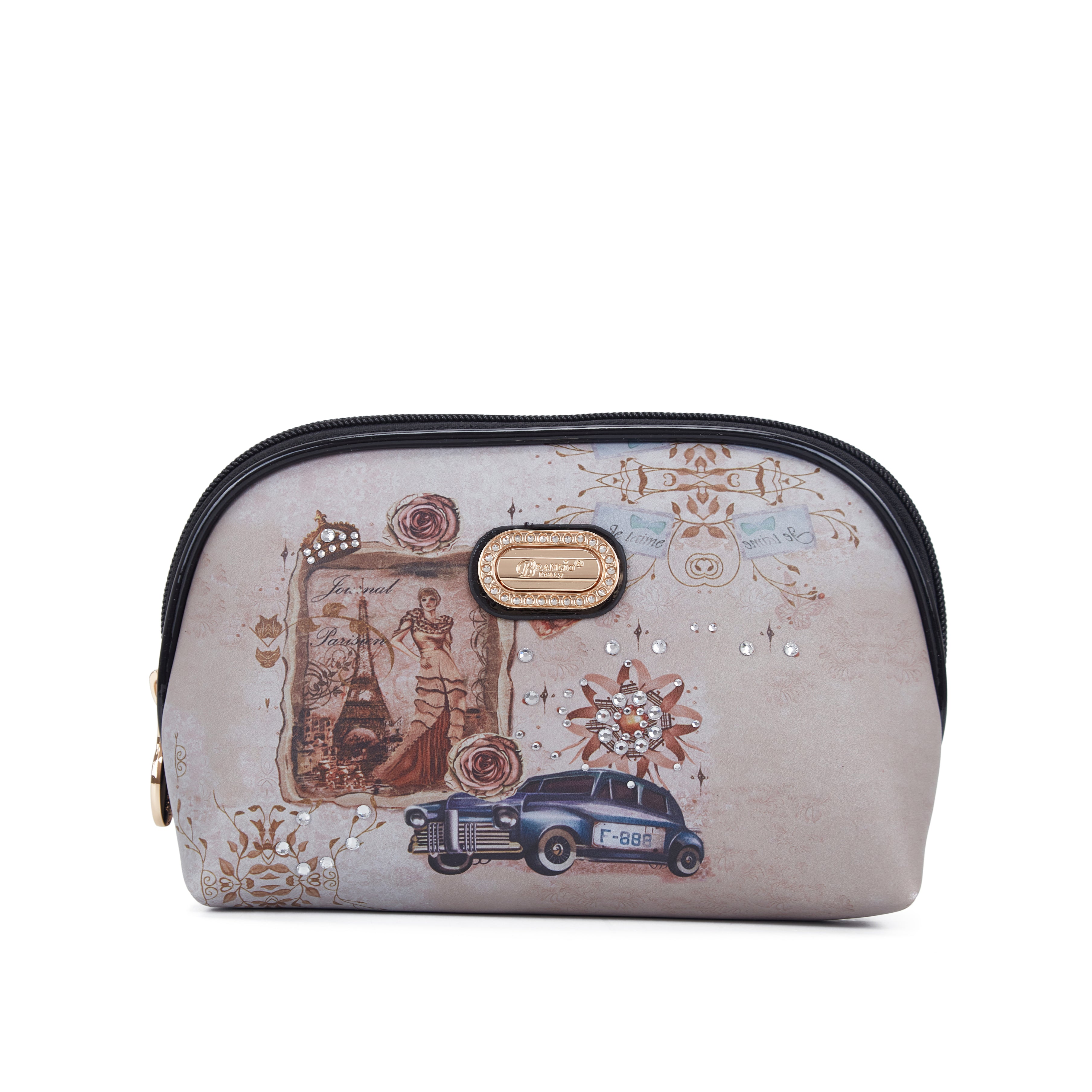 Brangio Italy Vintage Paris Designer Print Cosmetic Pouch (Copy)