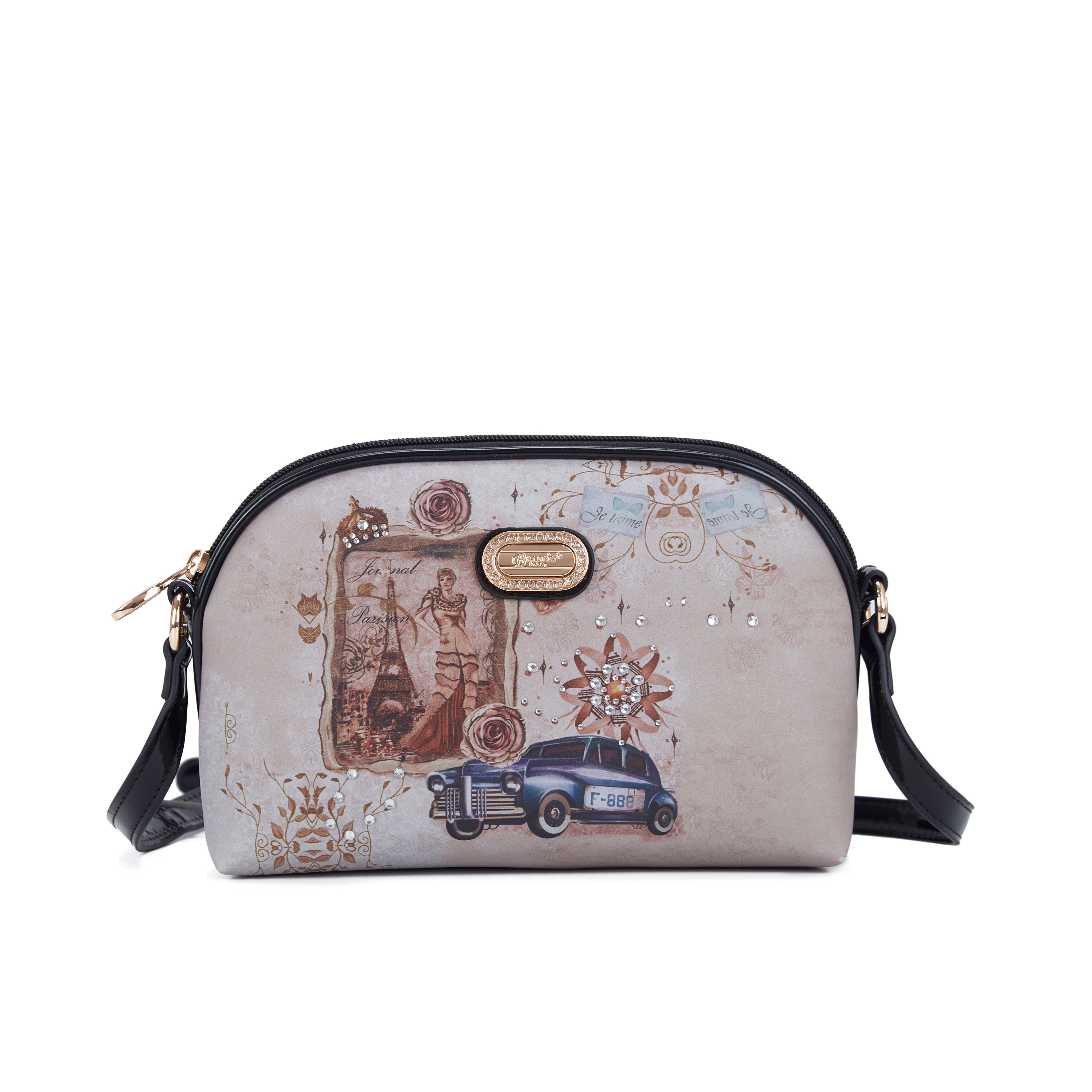Brangio Italy Vintage Floral Vintage Paris Crossbody Bag