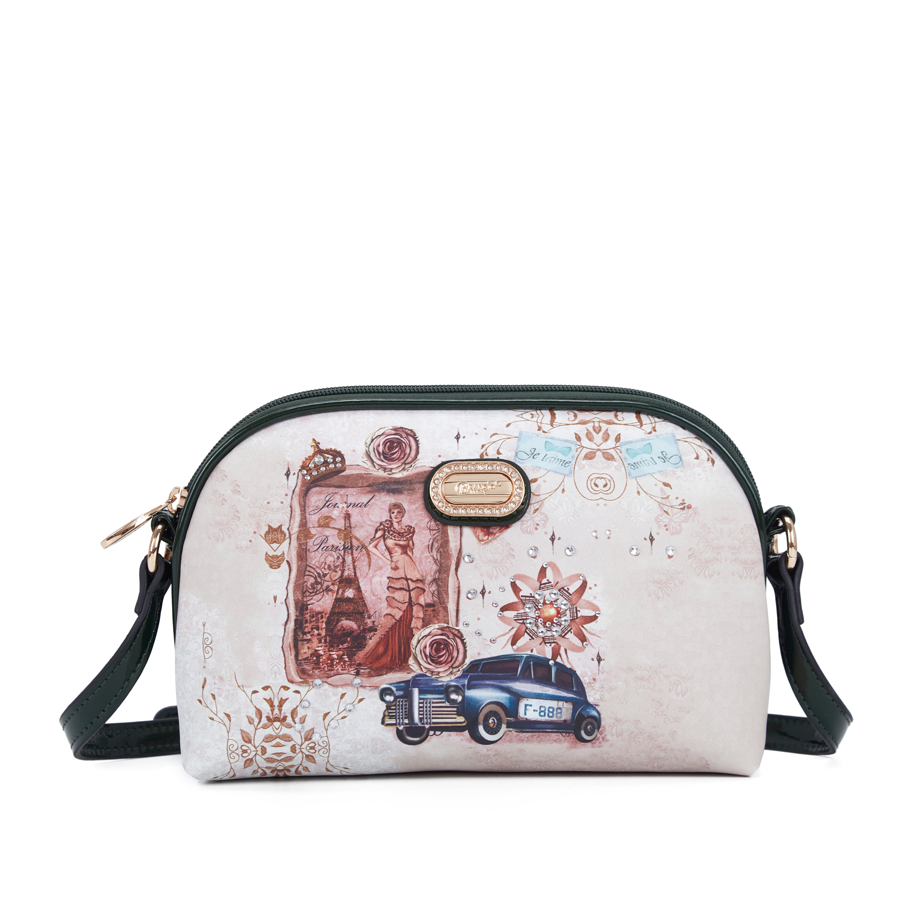 Brangio Italy Vintage Floral Vintage Paris Crossbody Bag