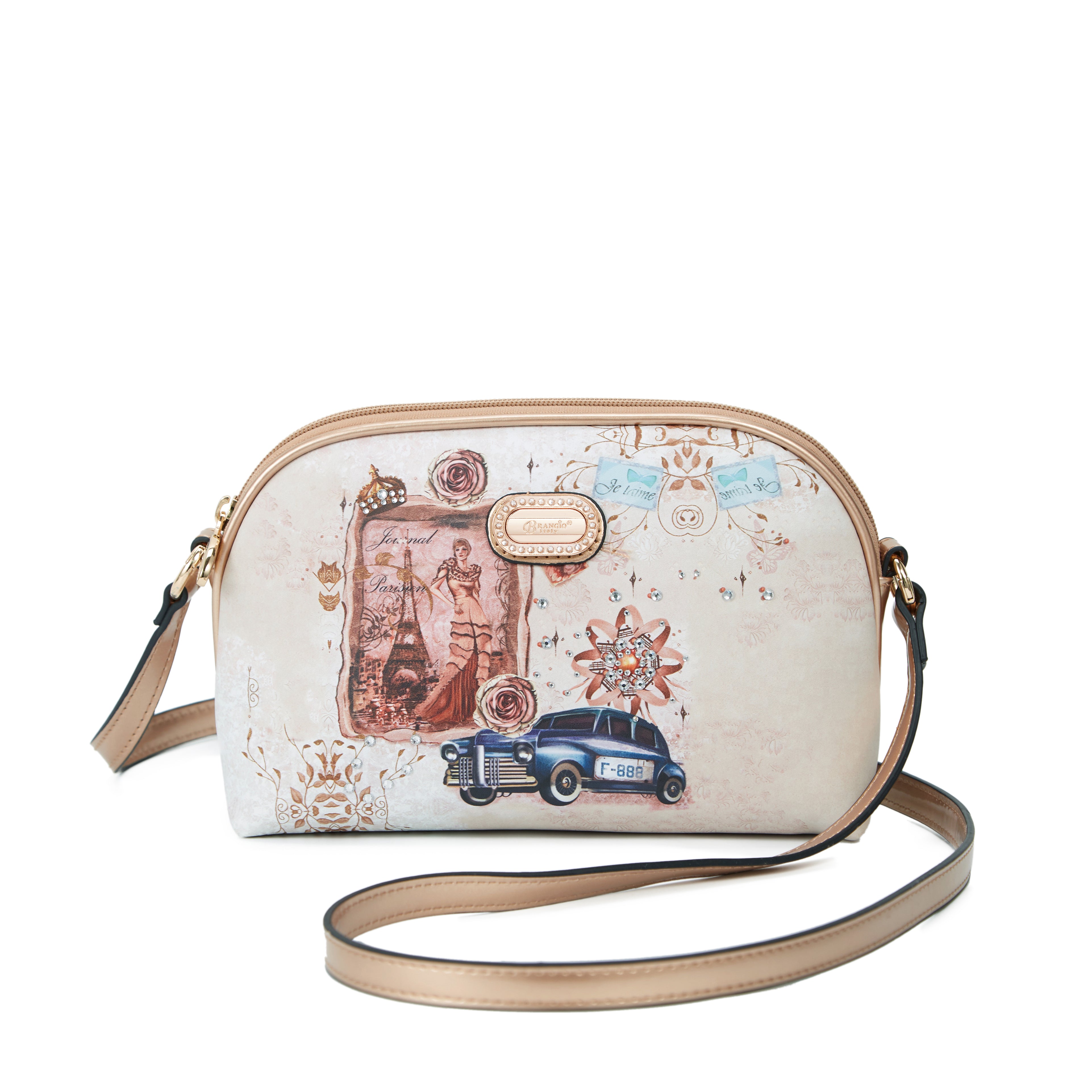 Brangio Italy Vintage Floral Vintage Paris Crossbody Bag