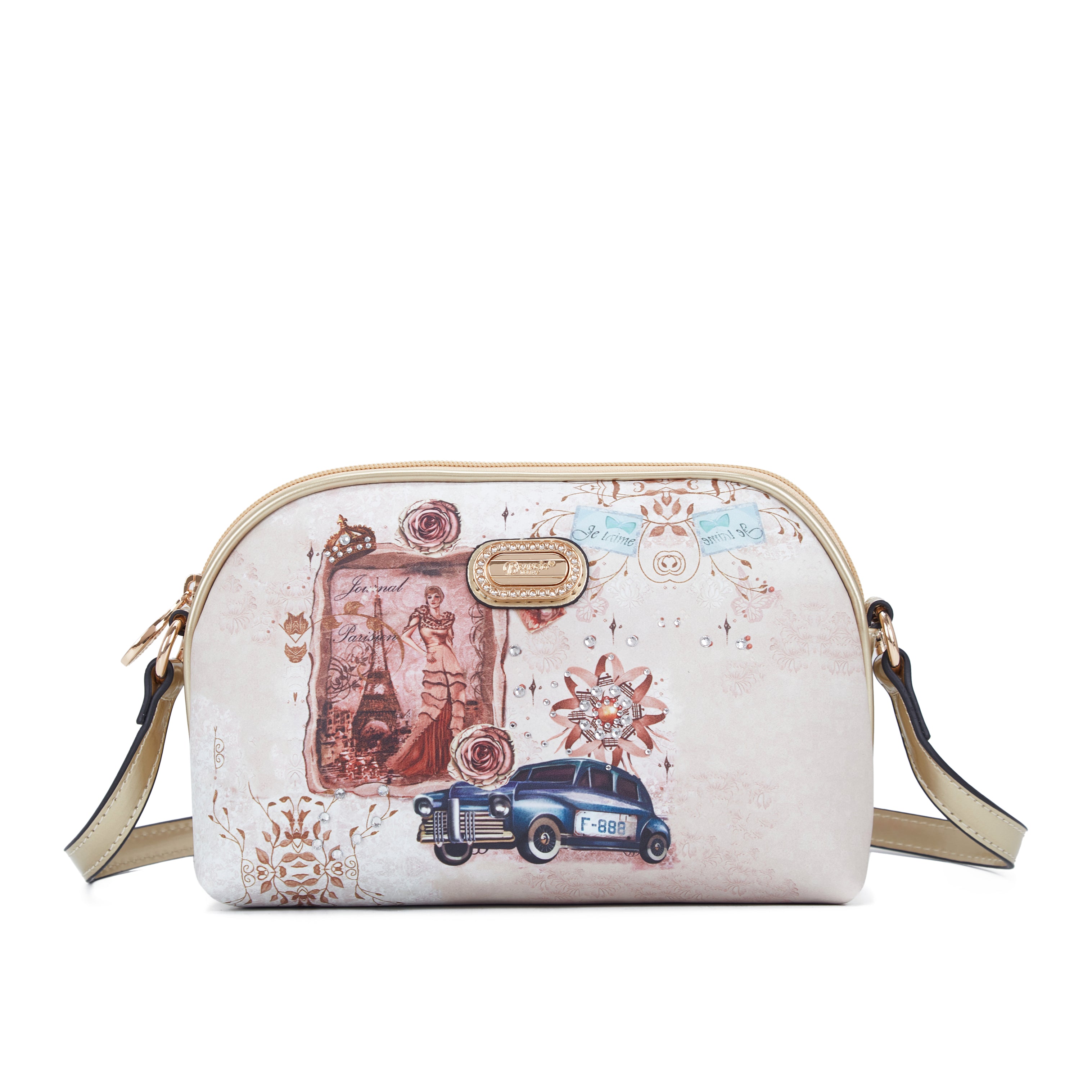 Brangio Italy Vintage Floral Vintage Paris Crossbody Bag