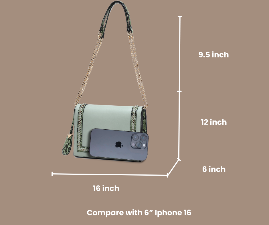 Brangio Italy Chain Shoulder Bag for Women - Designer Crossbody Purse