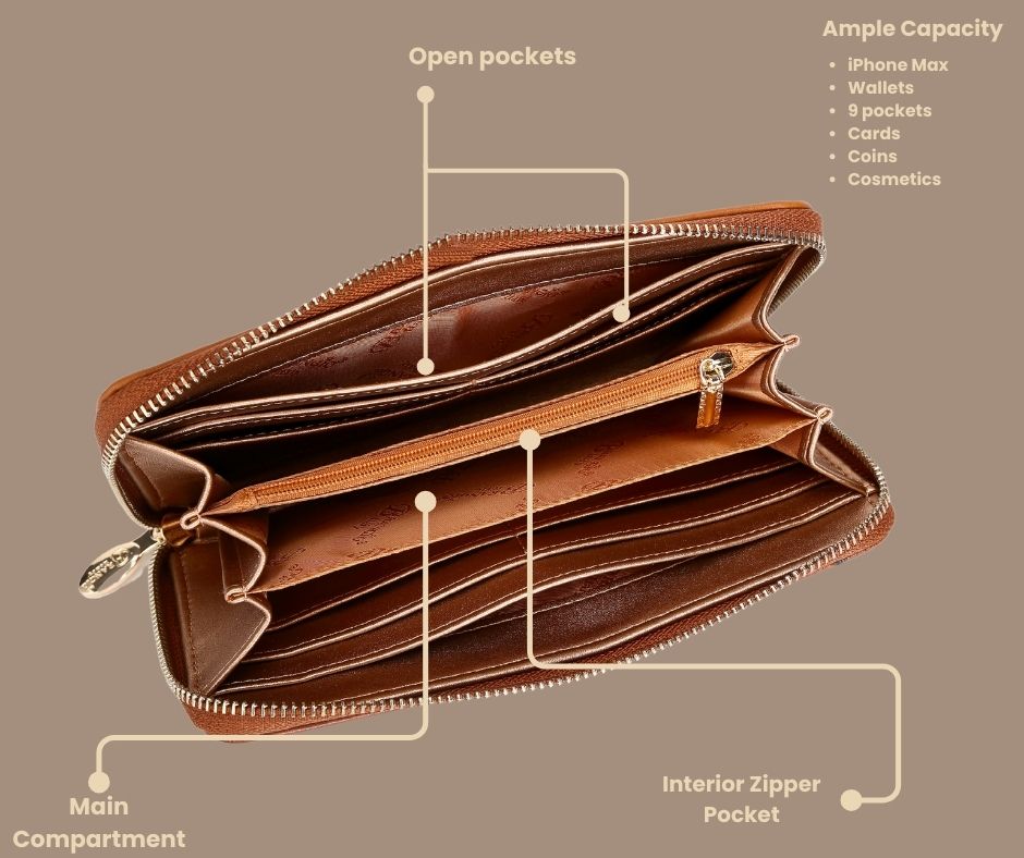 Brangio Ostrich-Embossed Wristlet Wallet