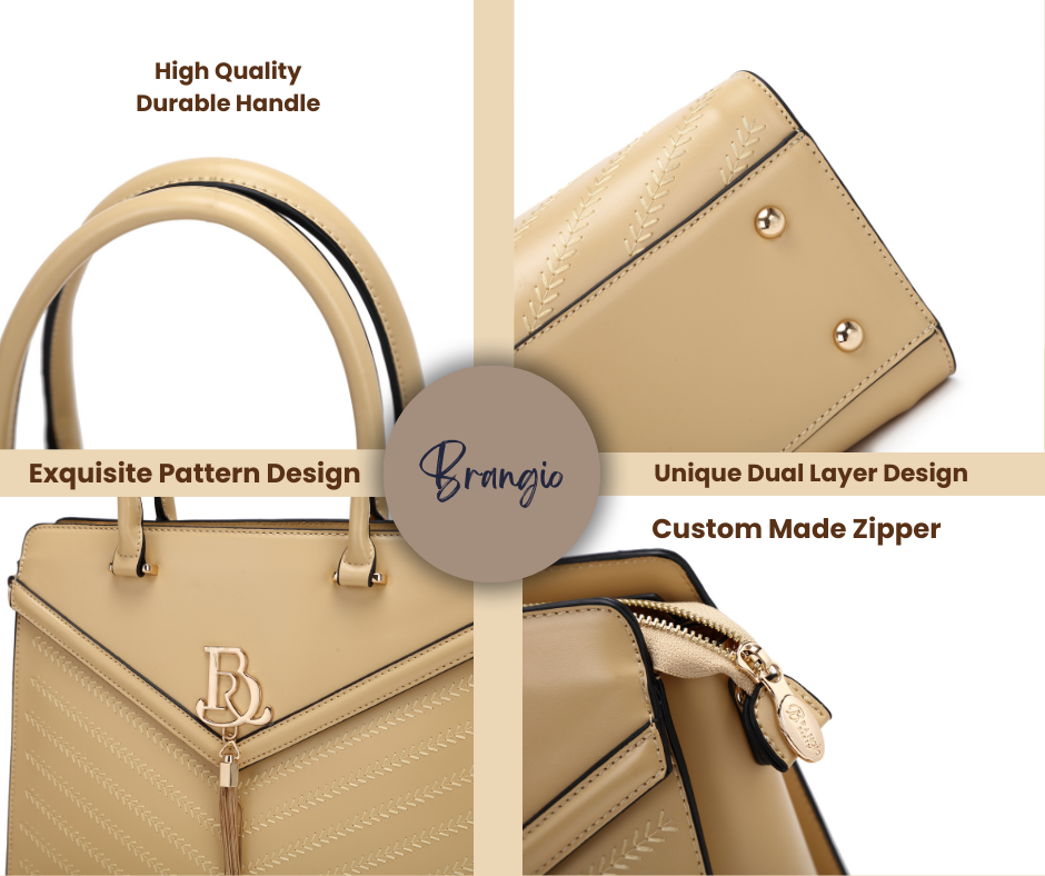 Brangio Italy Structured Satchel Handbag – Elegant Top Handle Crossbody Purse
