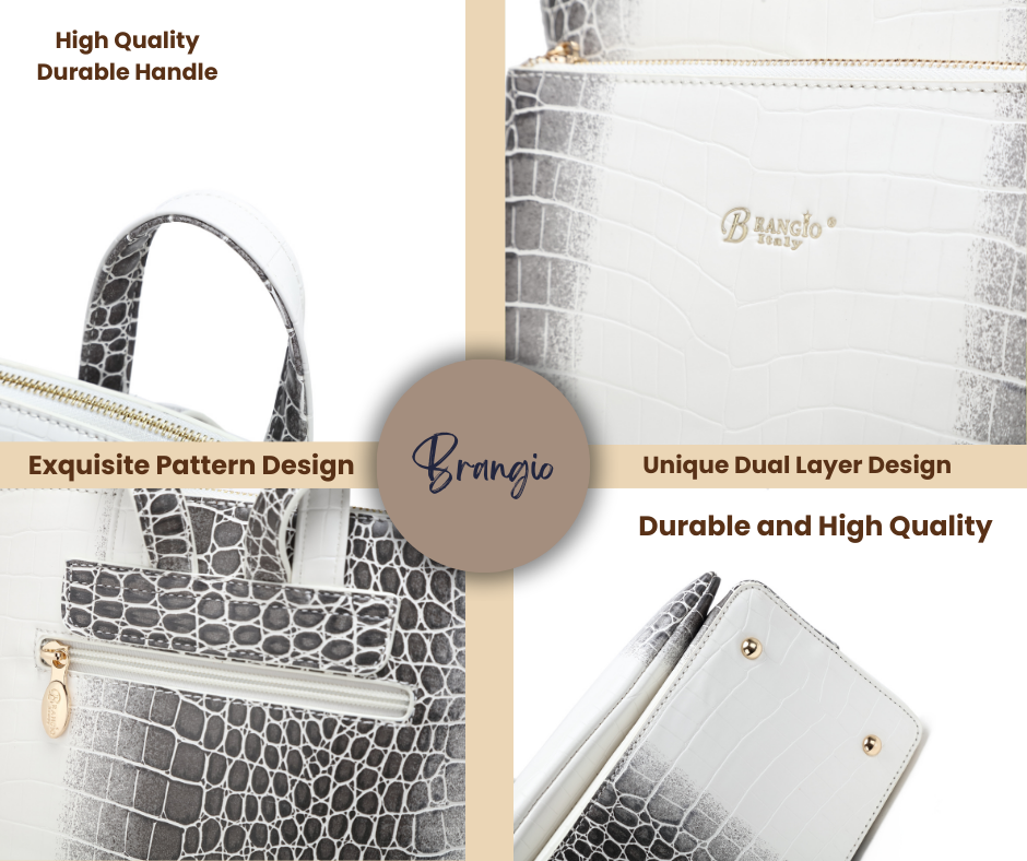 Brangio Croc-Embossed Convertible Backpack