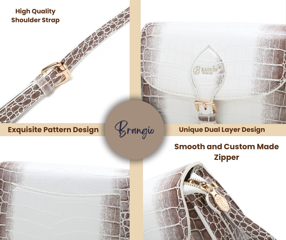 Brangio Brangio Italy Croc Luxe Crossbody Bag
