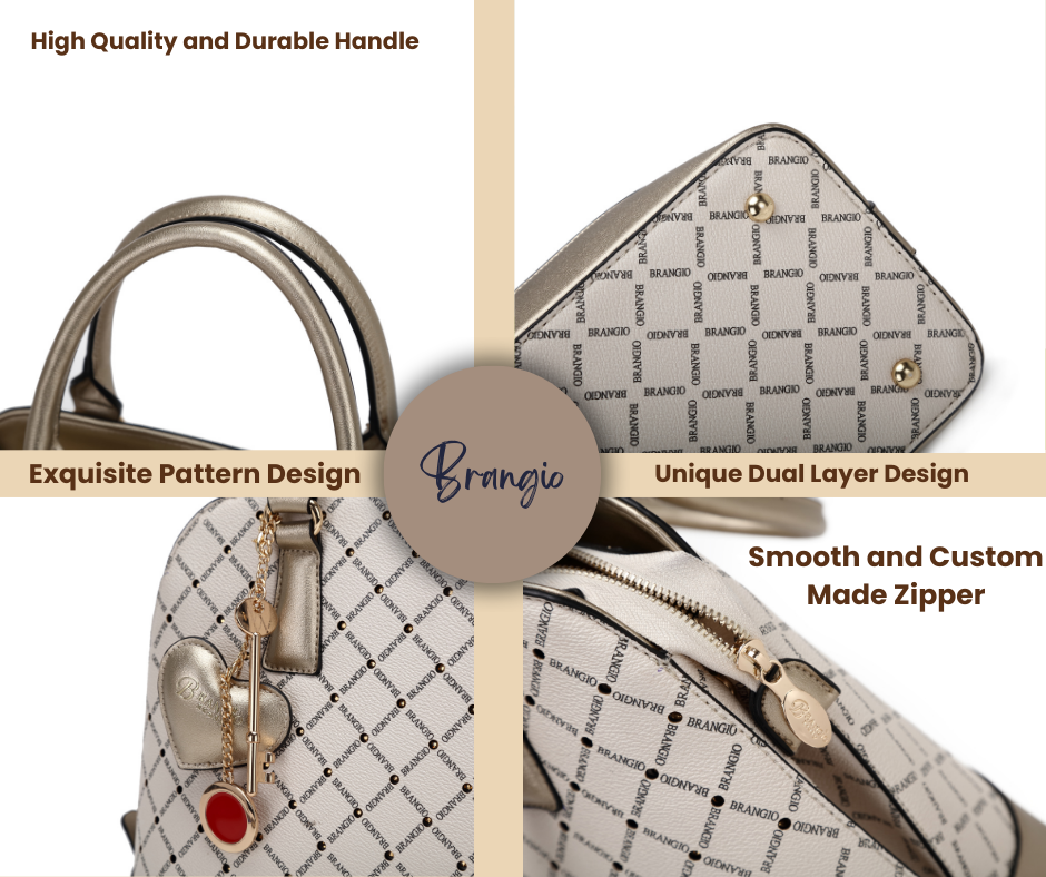 Brangio Italy Luxe Diamond Ruby Romance Stud Top Handle Bag