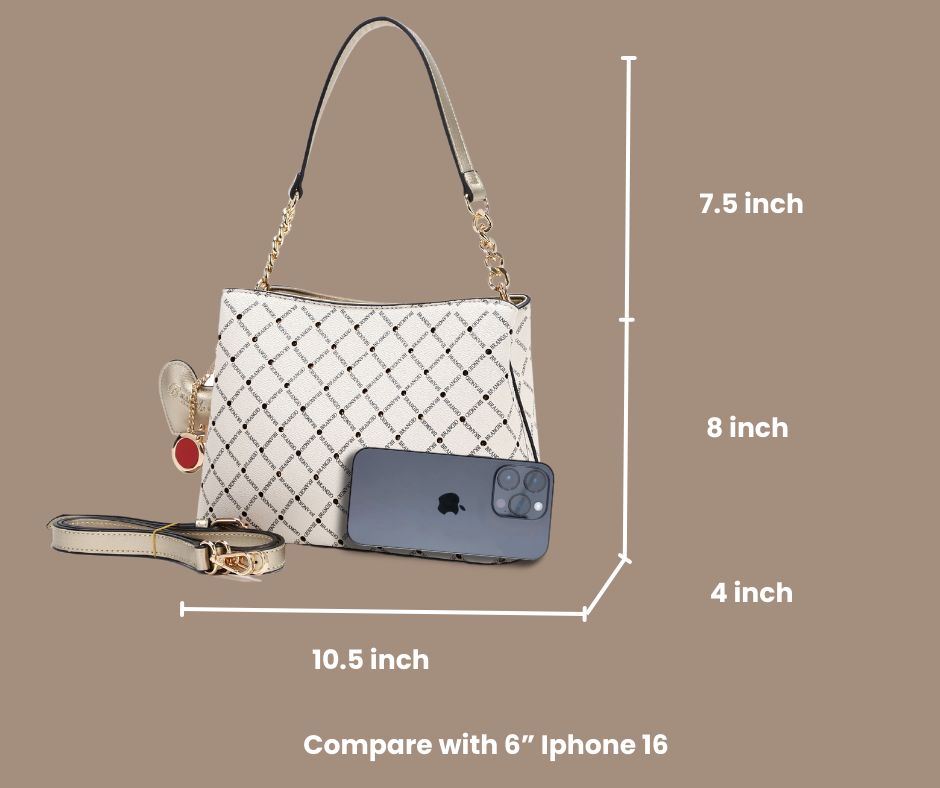 Brangio Italy Diamond Luxe Chain Hobo Bag & Crossbod Bag
