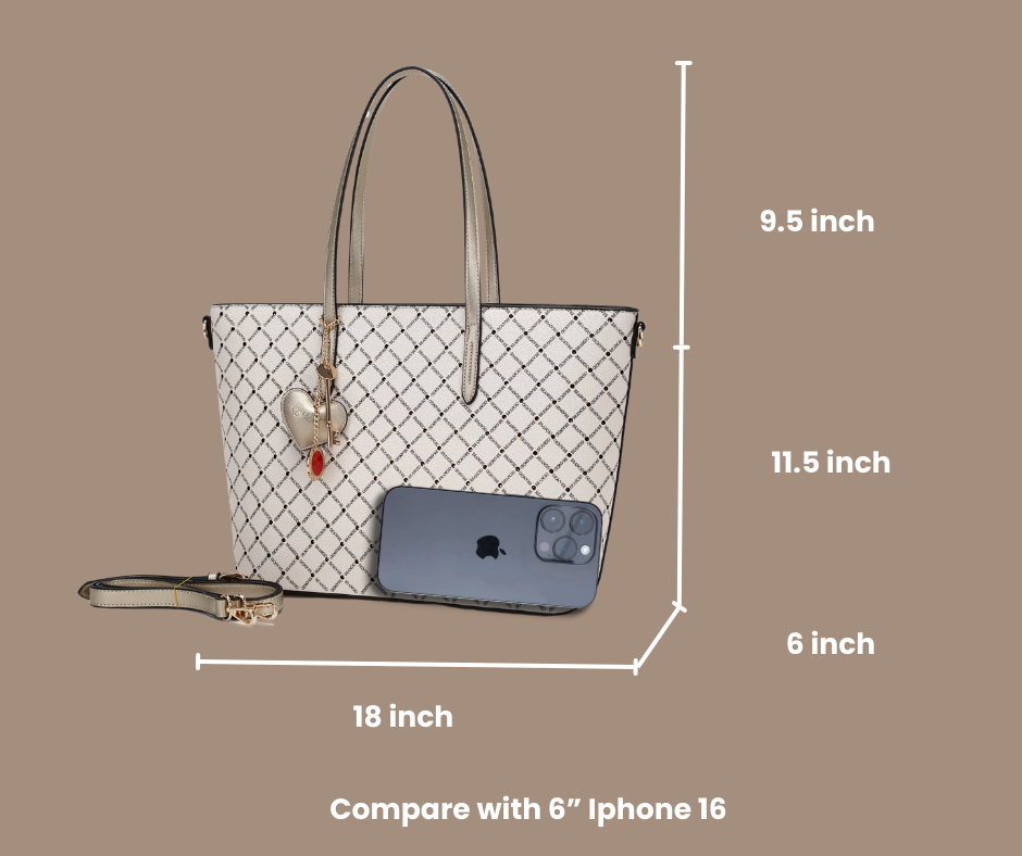 Brangio Italy Luxe Diamond Love Crystal Stud Tote Bag