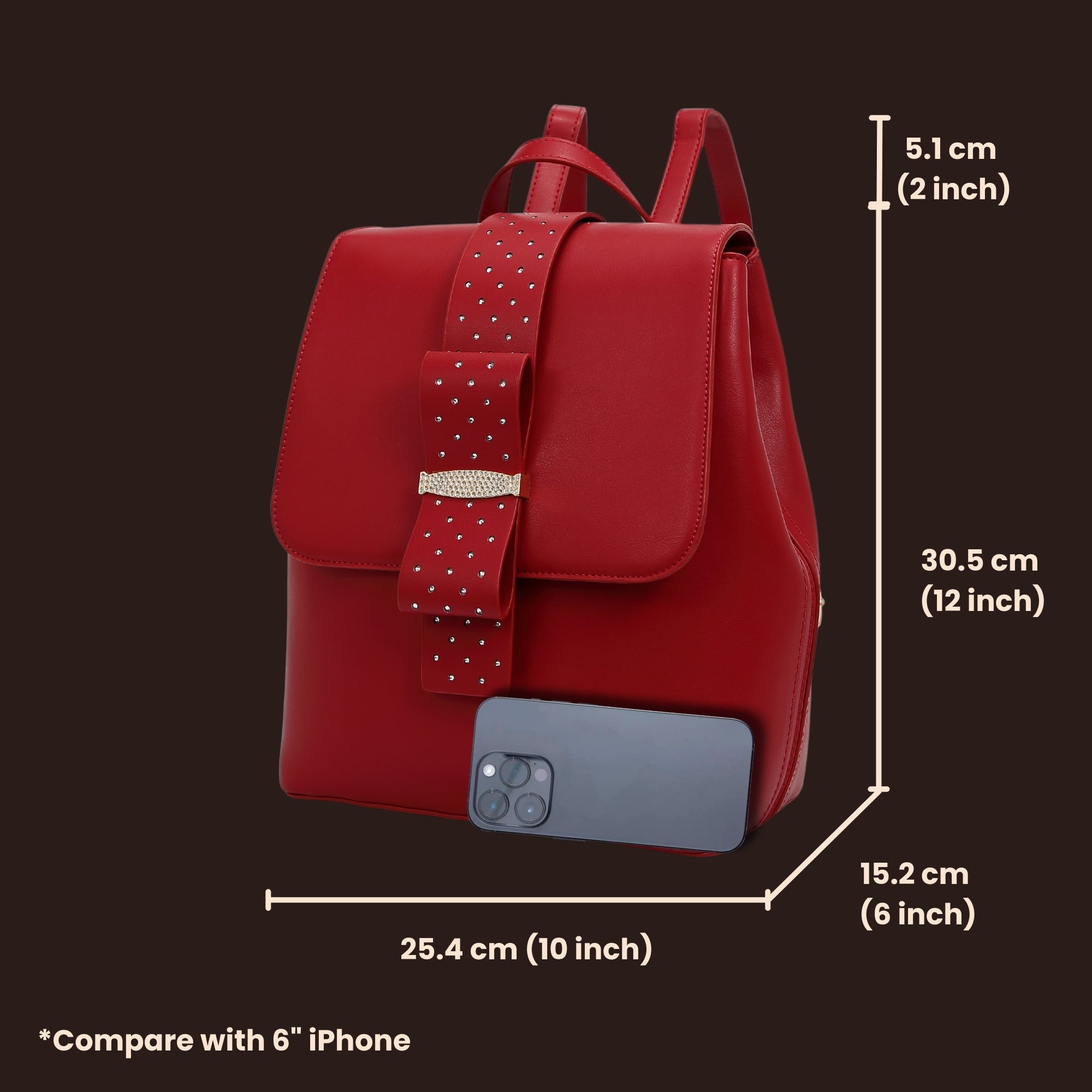 Brangio Italy Glamorous Scarlet Bow Ribbon Romance Backpack