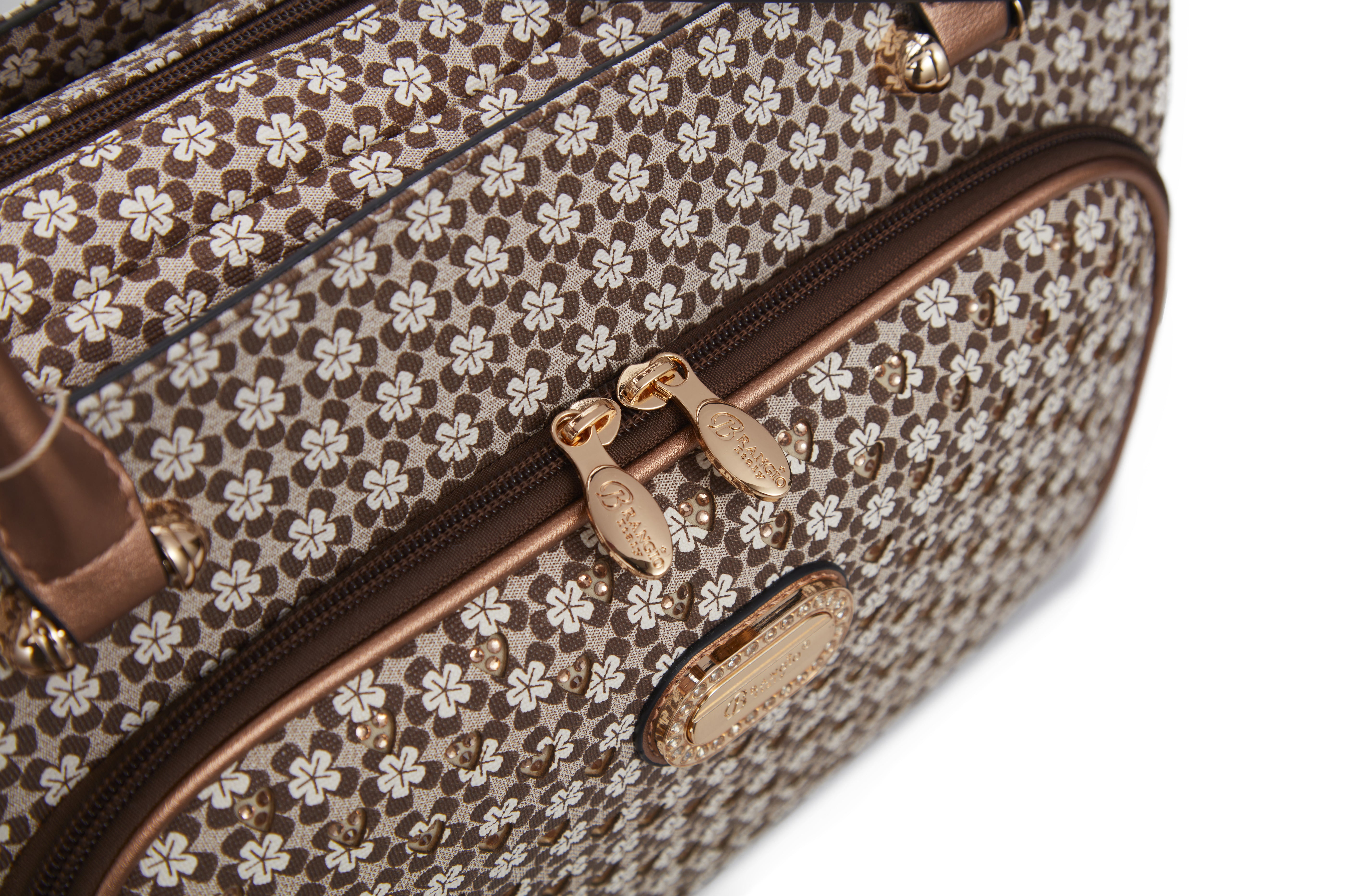Brangio Italy Luxury Floral Pattern Designer Laptop Tote Bag