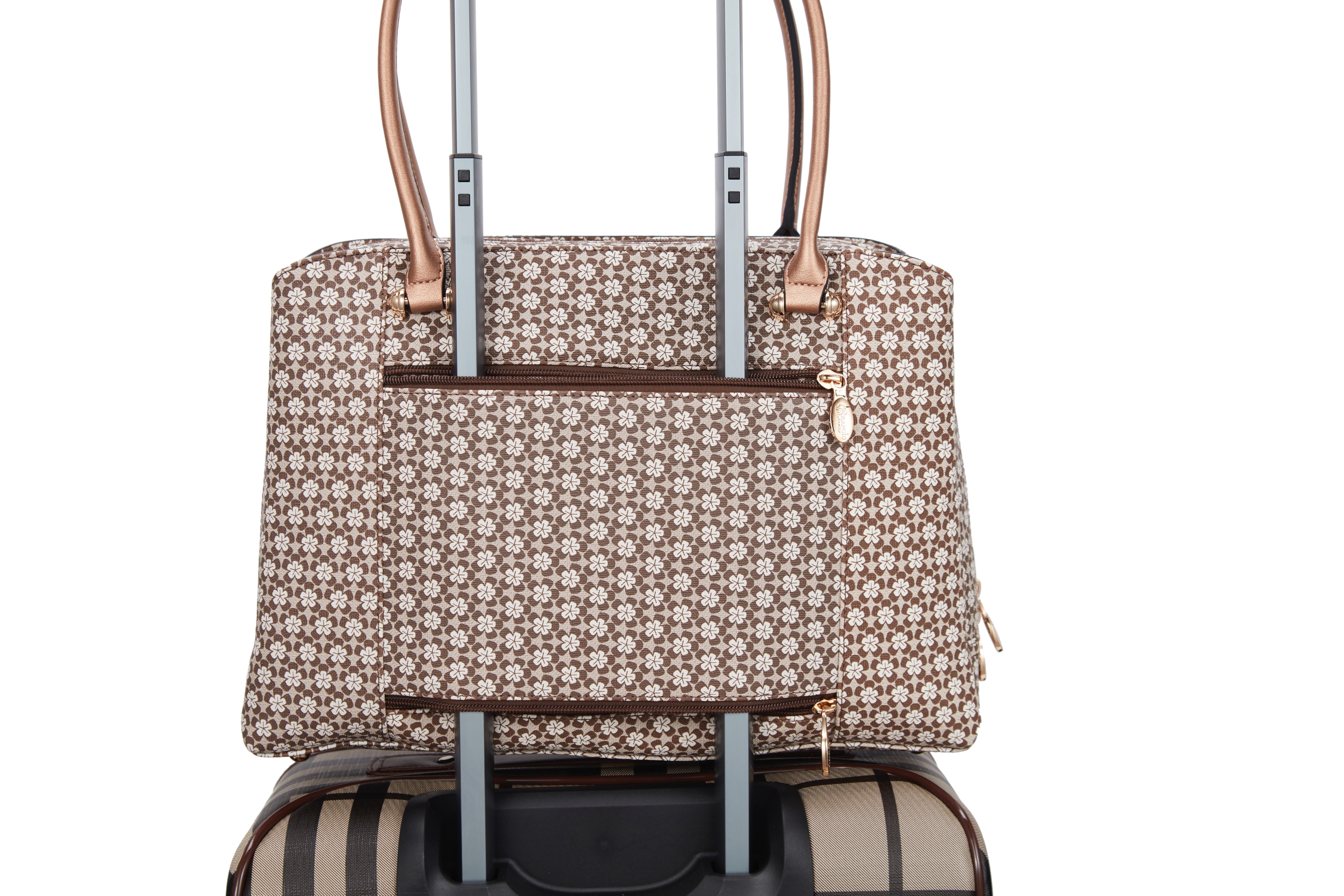 Brangio Italy Luxury Floral Pattern Designer Laptop Tote Bag