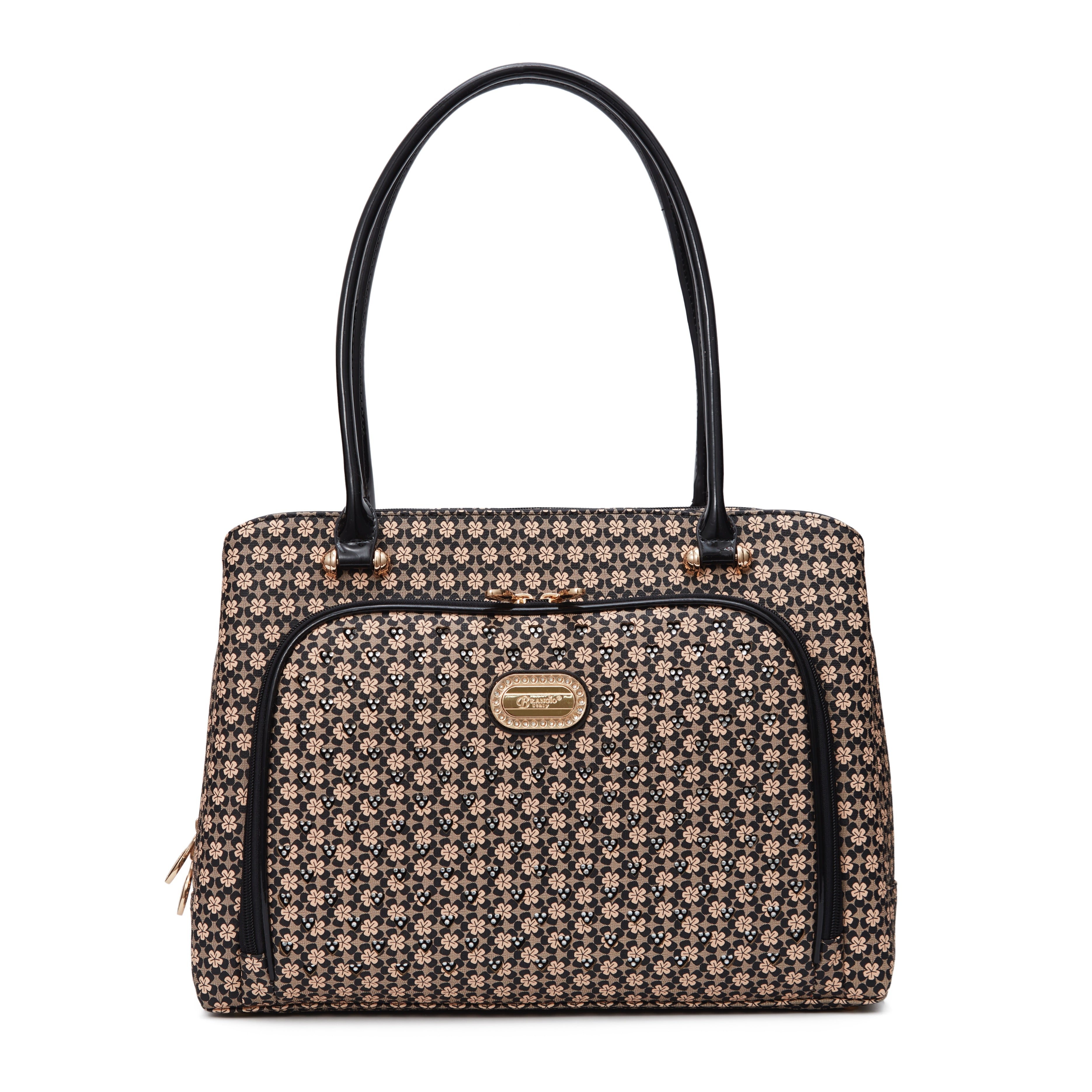 Brangio Italy Luxury Floral Pattern Designer Laptop Tote Bag