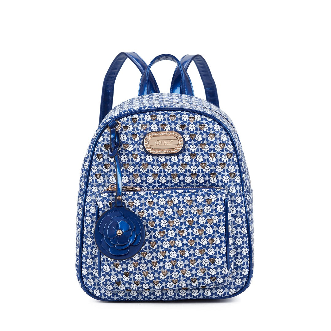 Brangio Italy Floral Rose Gold Accents Mini Backpack