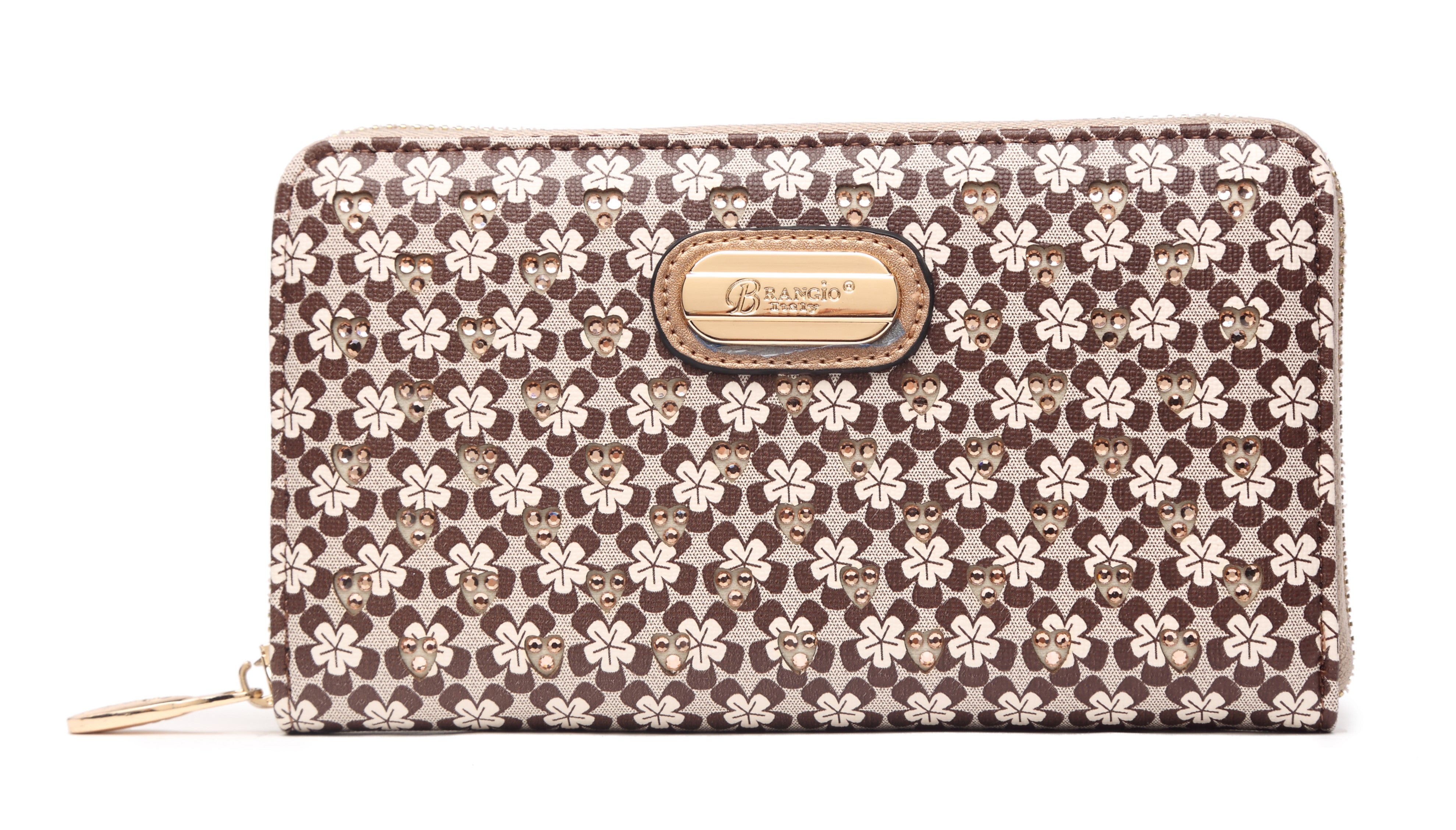 Brangio Floral Embellished Zip-Around Wallet