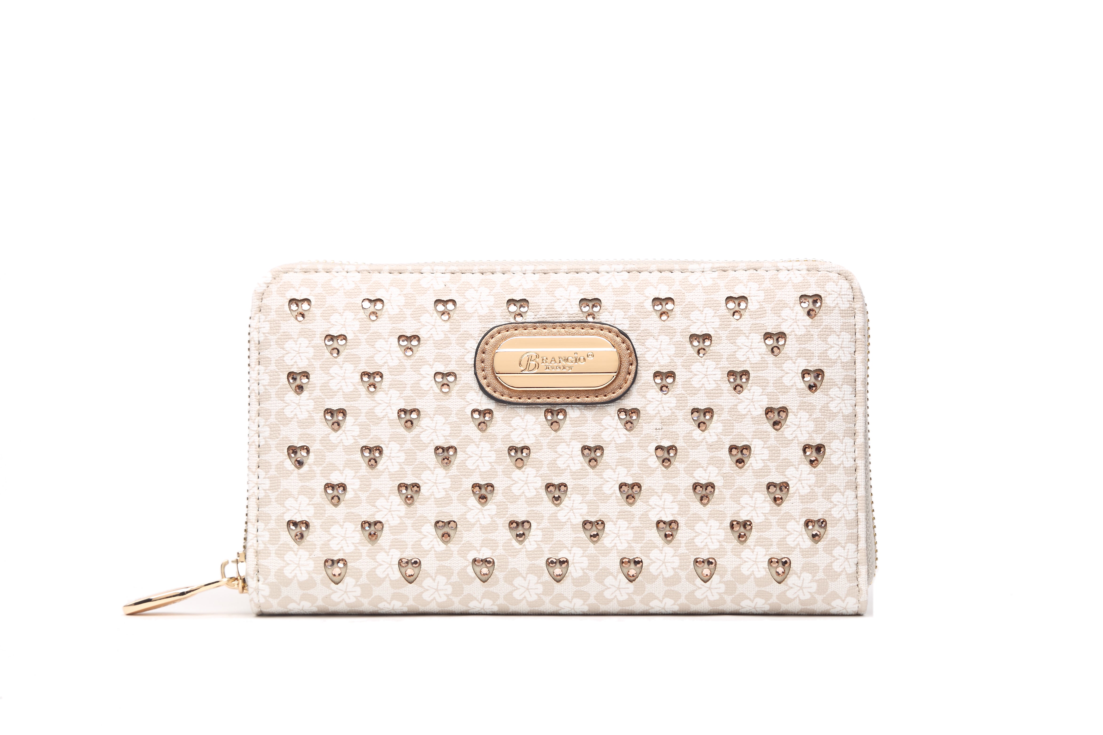 Brangio Floral Embellished Zip-Around Wallet