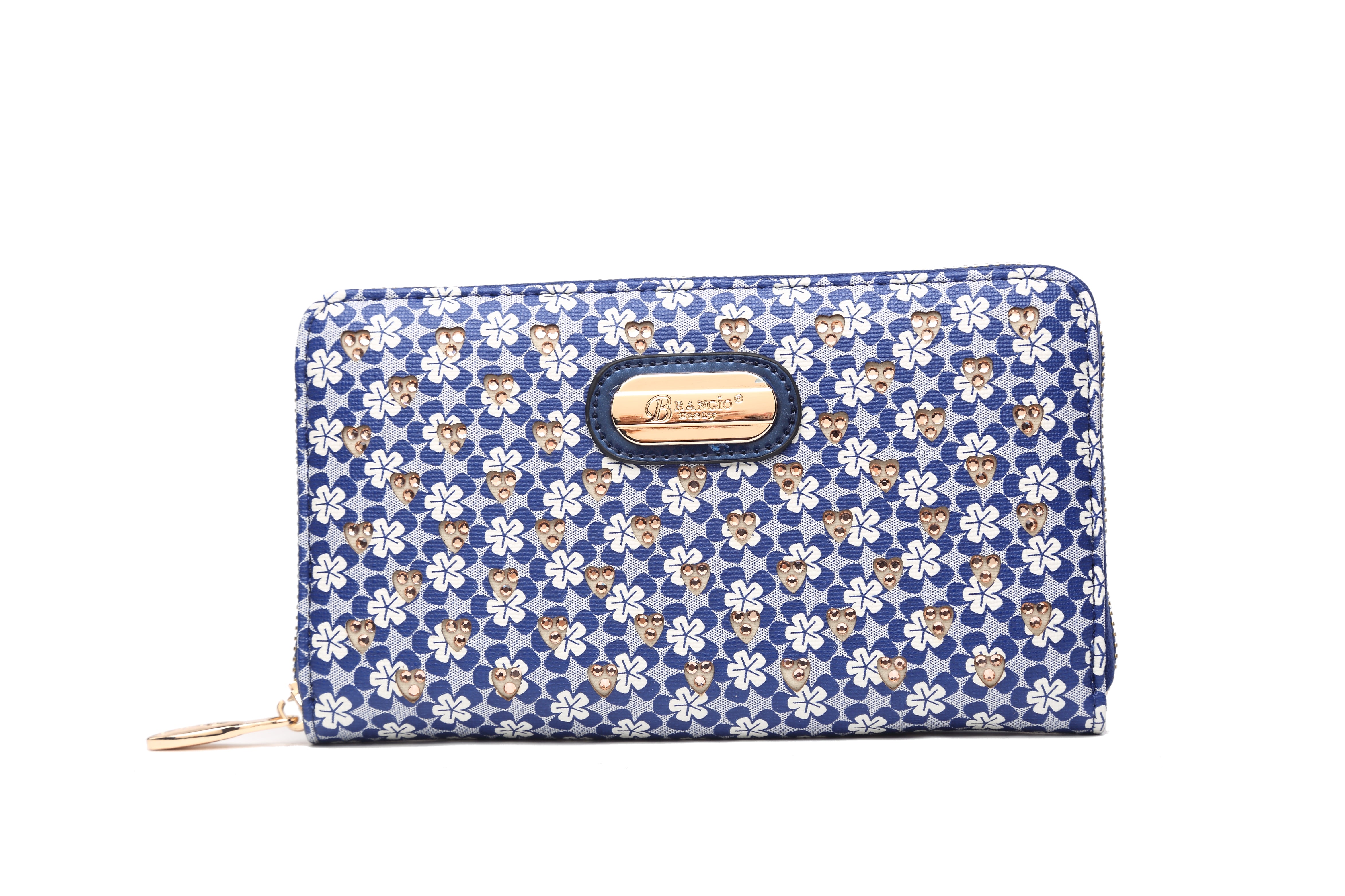 Brangio Floral Embellished Zip-Around Wallet