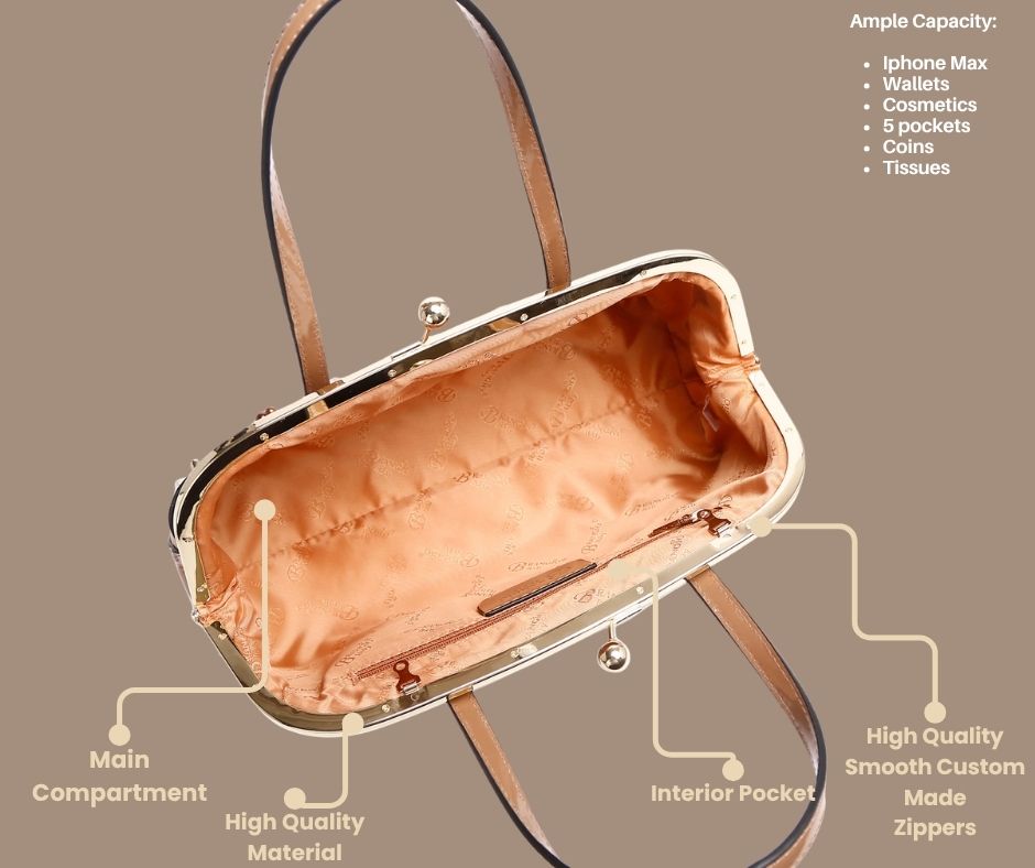 Brangio Italy Luxury Design Crystal & Pearl Accents Purse & Crossbody Bag