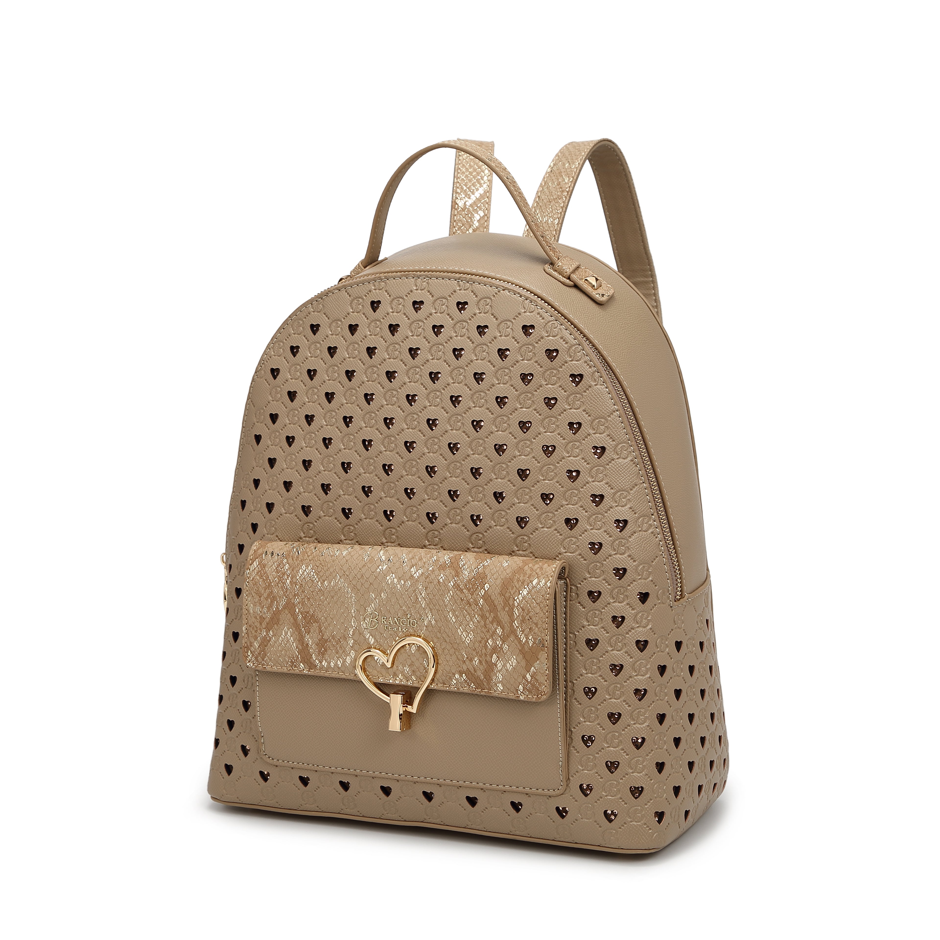 Brangio Chic Heart-Patterned Backpack