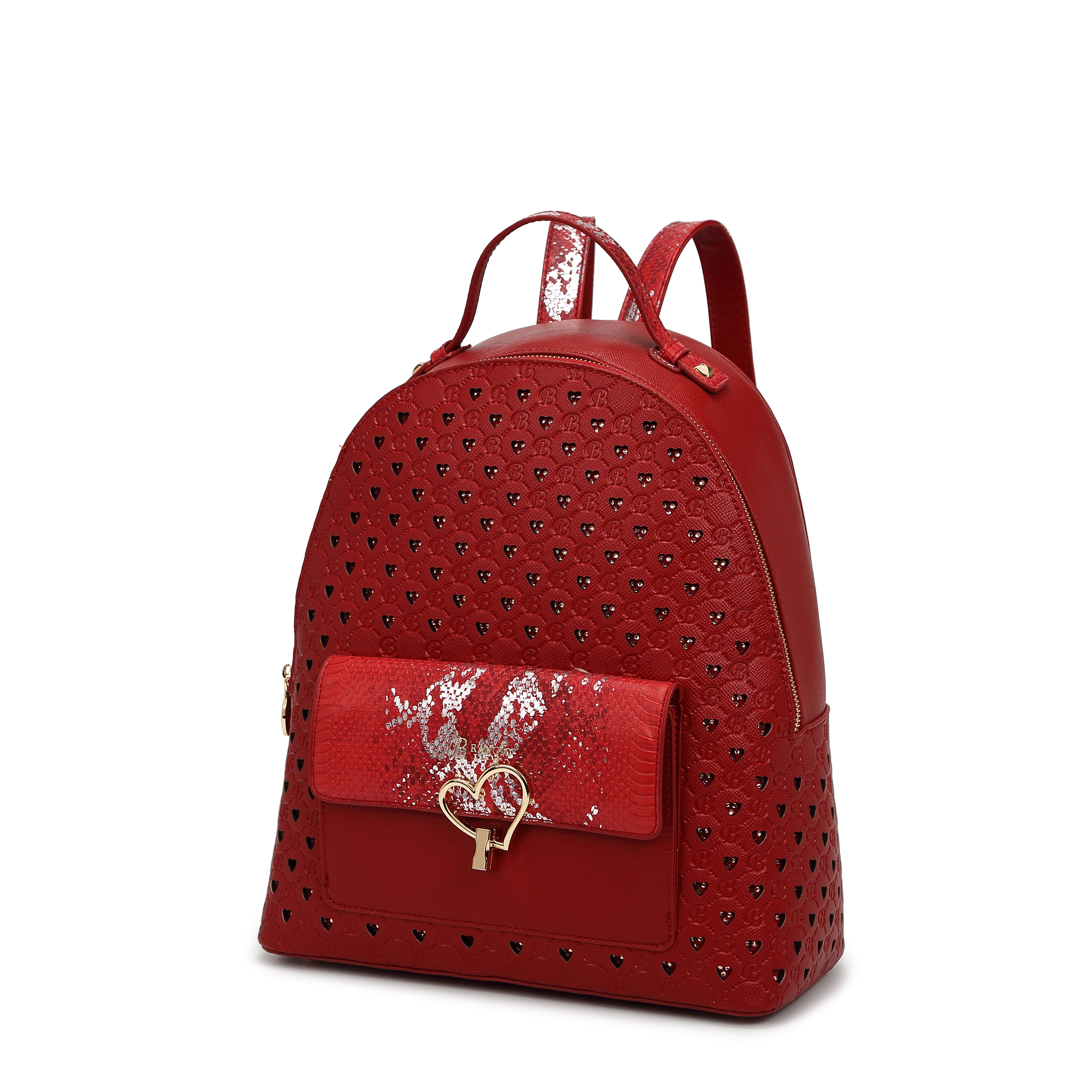 Brangio Chic Heart-Patterned Backpack