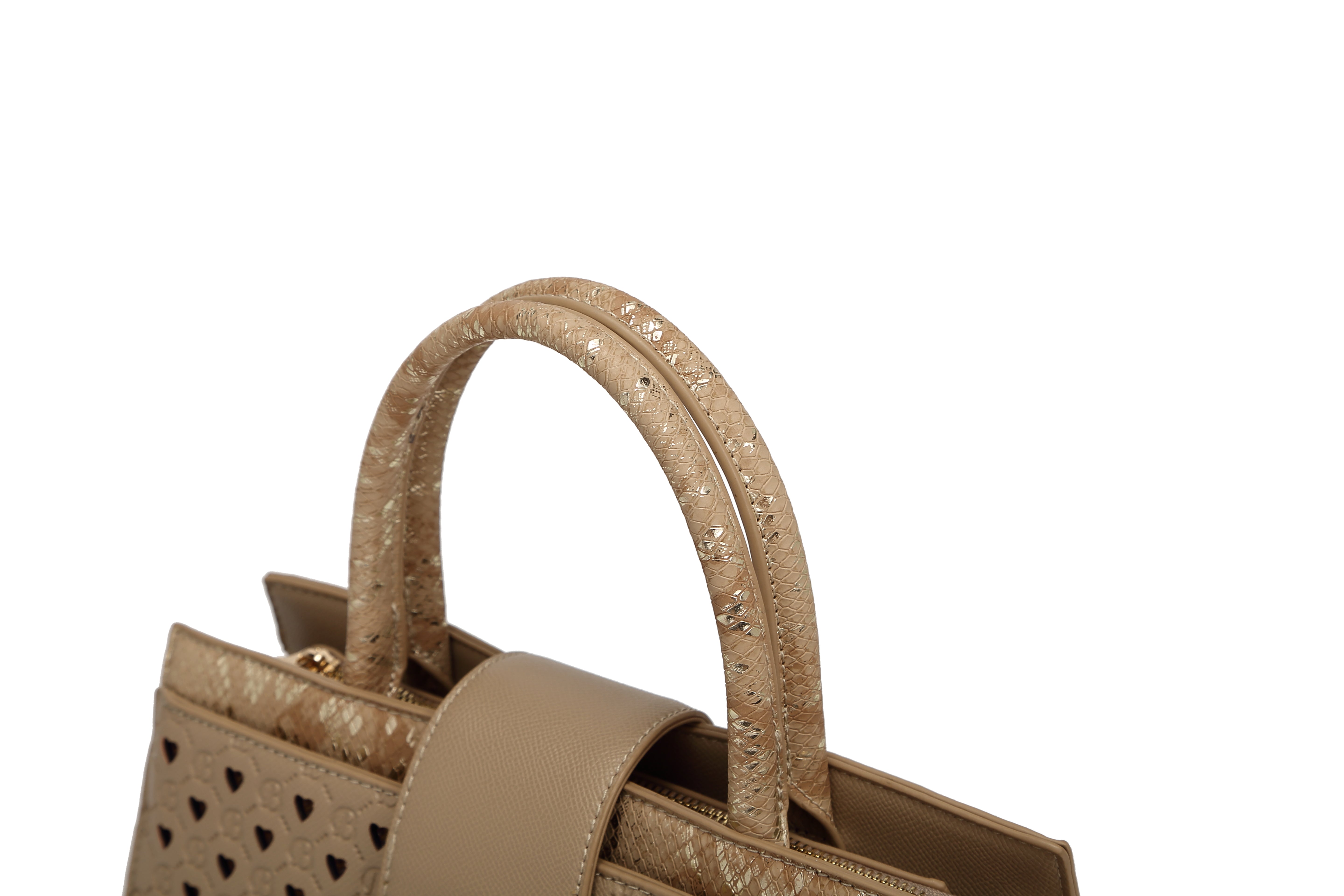 Brangio Italy Heart Cutout Satchel Handbag – Designer Top Handle Crossbody Purse
