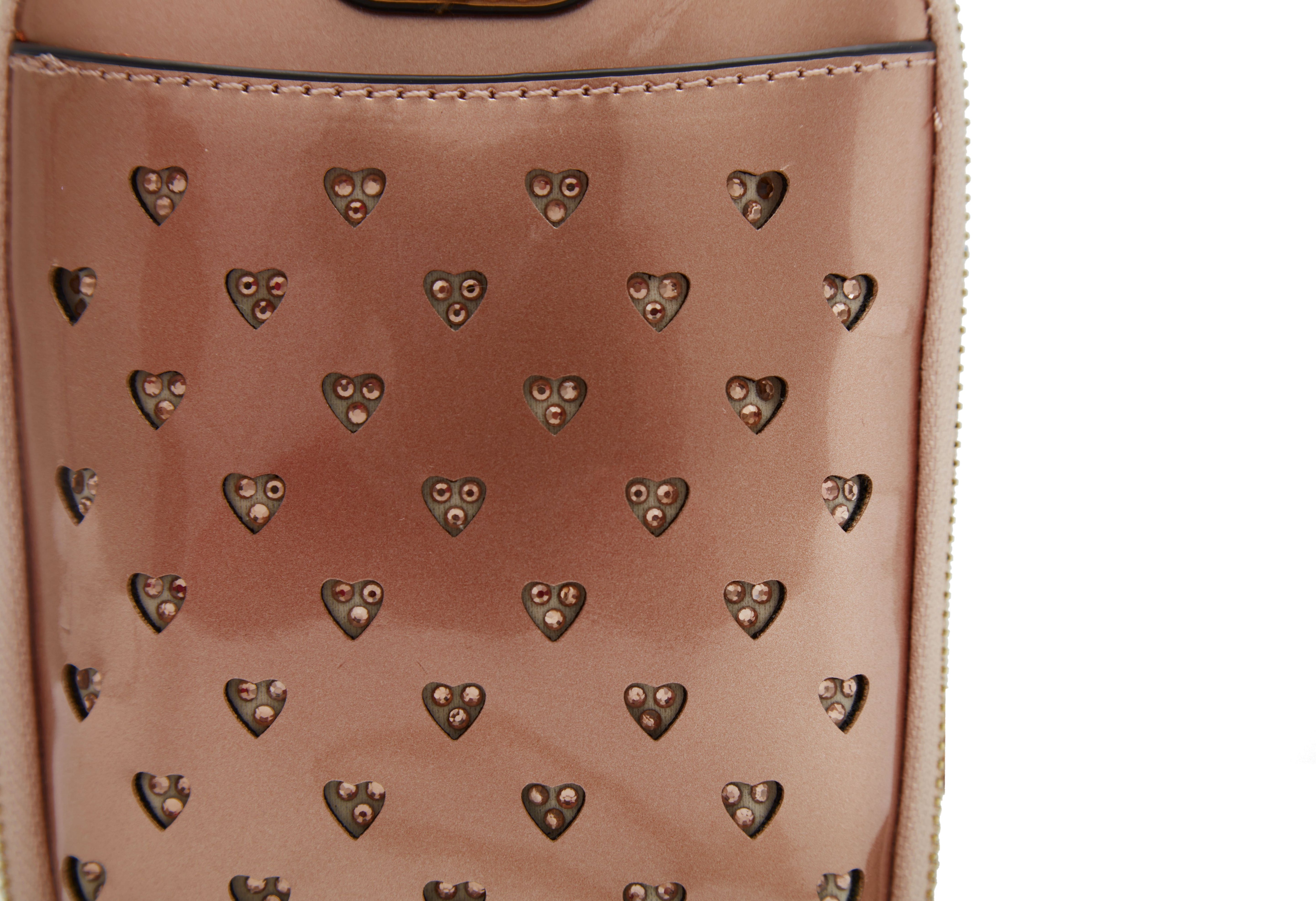 Brangio Italy Heart Stud Mini Patent Leather Phone Purse