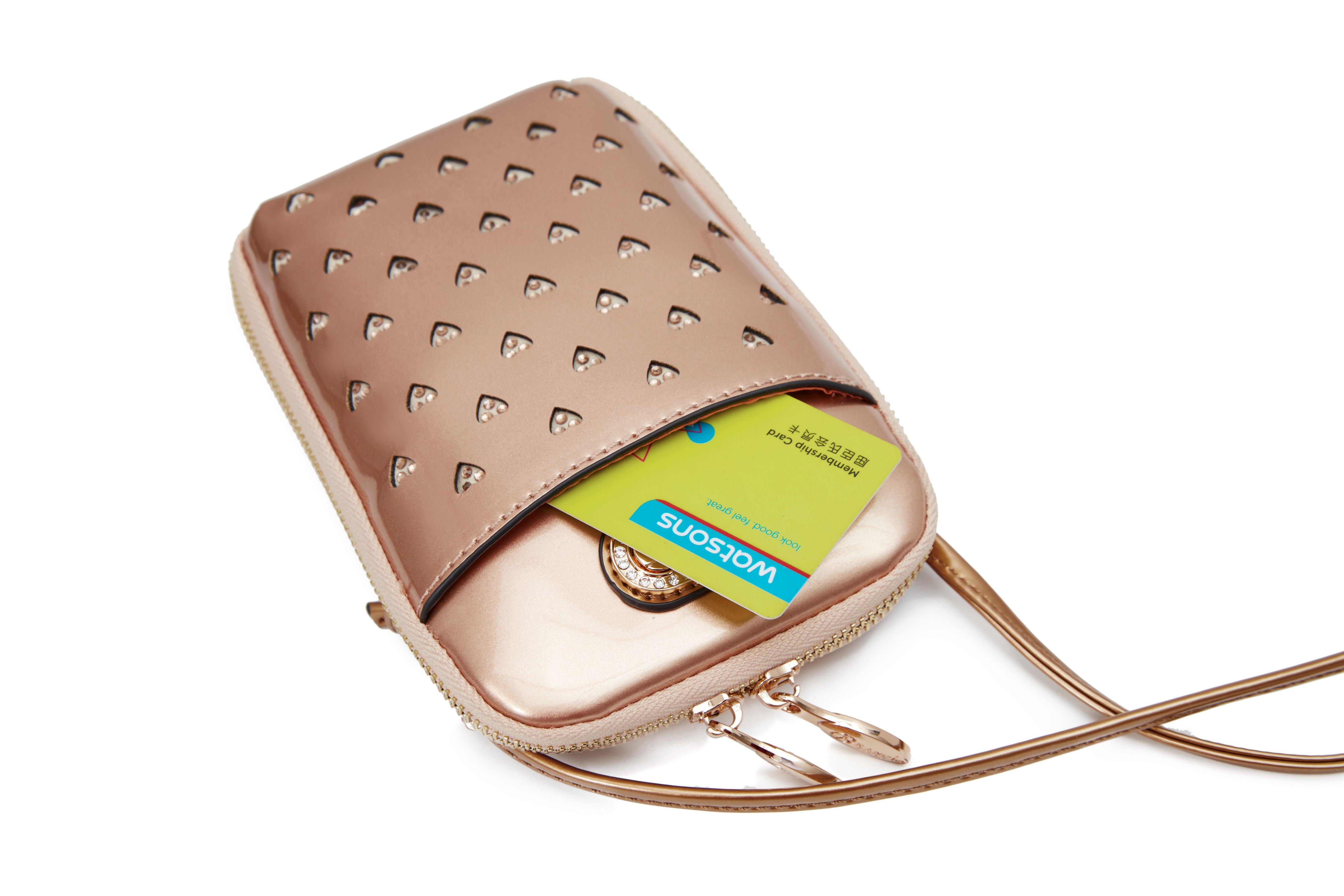 Brangio Italy Heart Stud Mini Patent Leather Phone Purse