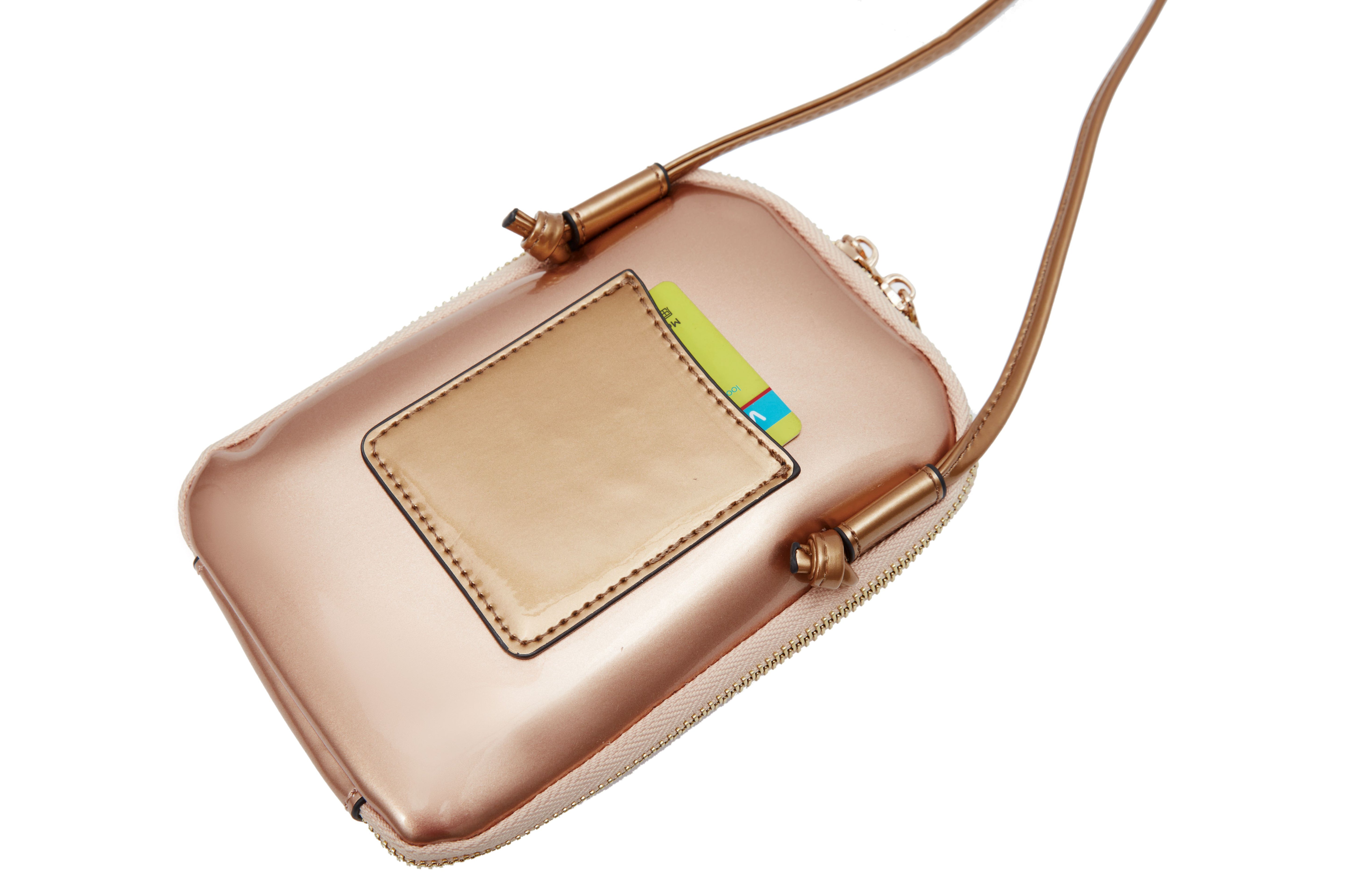 Brangio Italy Heart Stud Mini Patent Leather Phone Purse