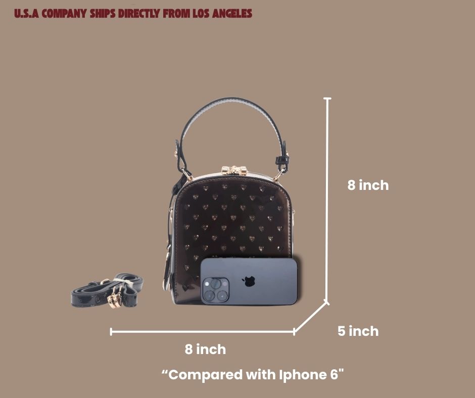 Brangio Italy Elegant Heart-Embellished Starz Art Retro Unique Top Handle Bag