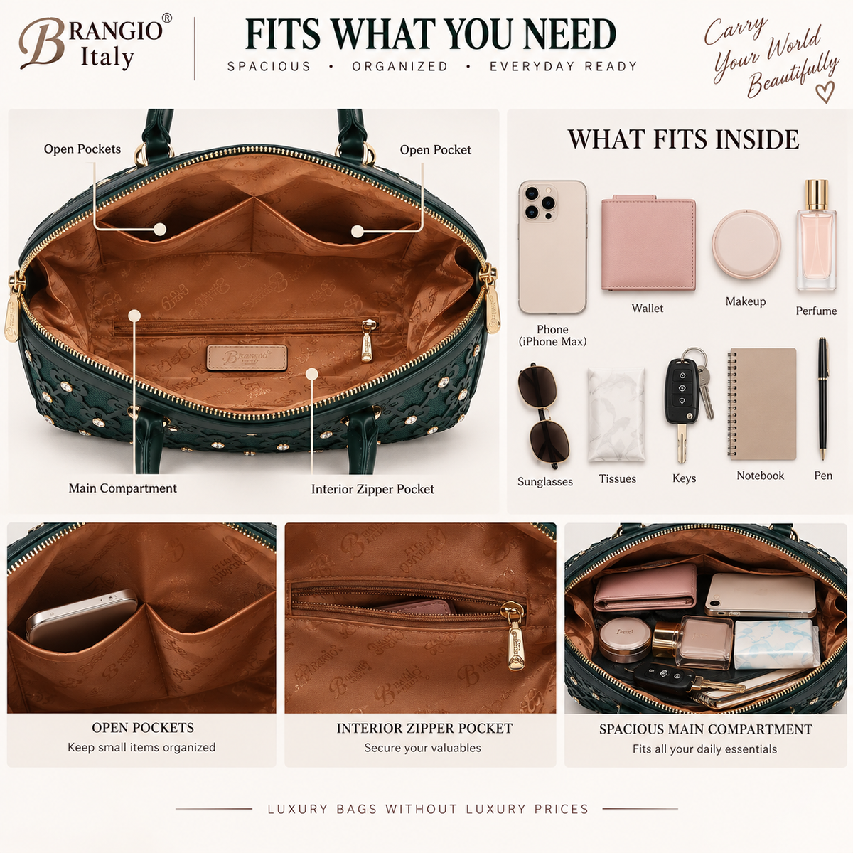 Brangio Italy Bloom Elegance Tote Bag