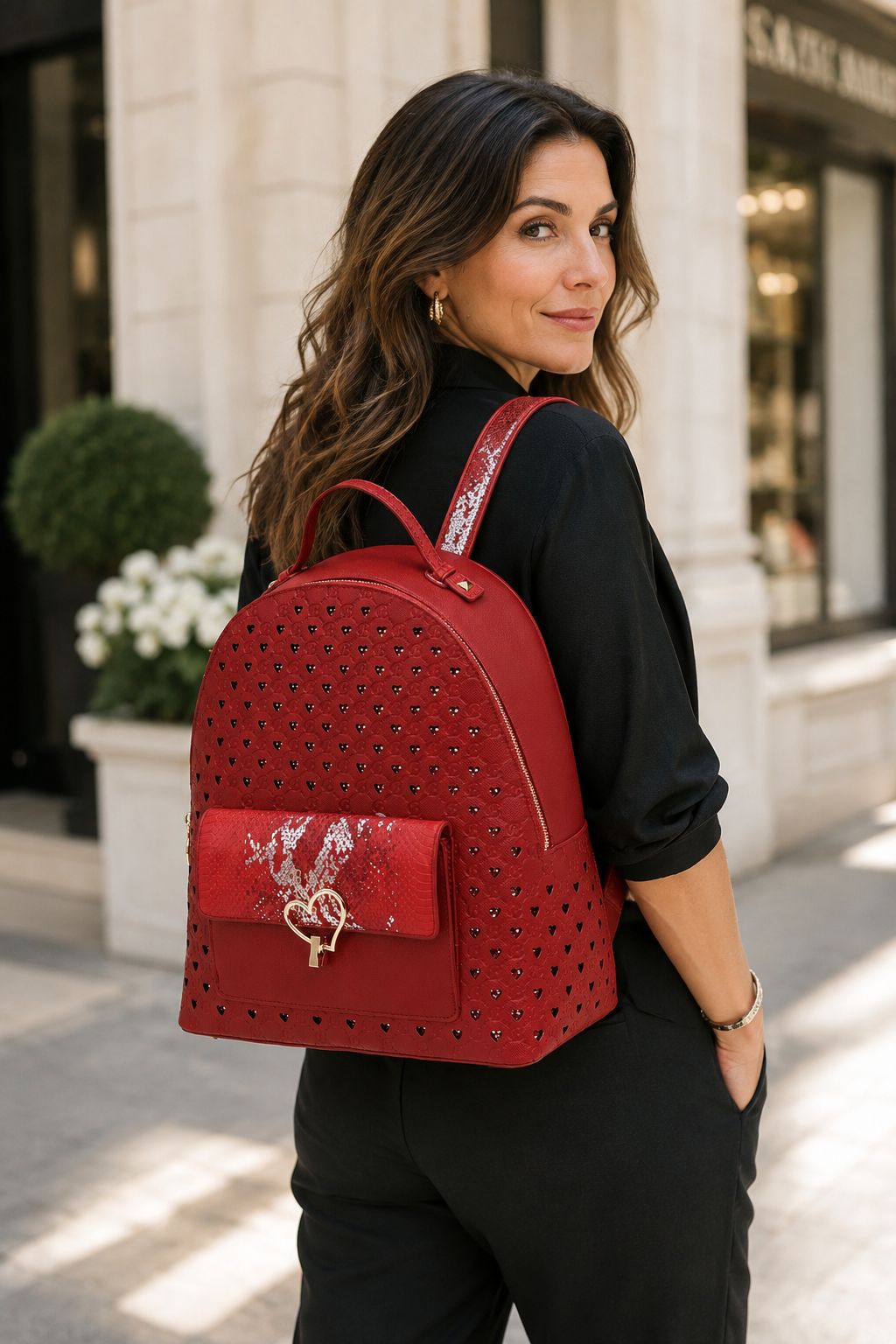 Brangio Italy Elegant Heart & Designer Backpack