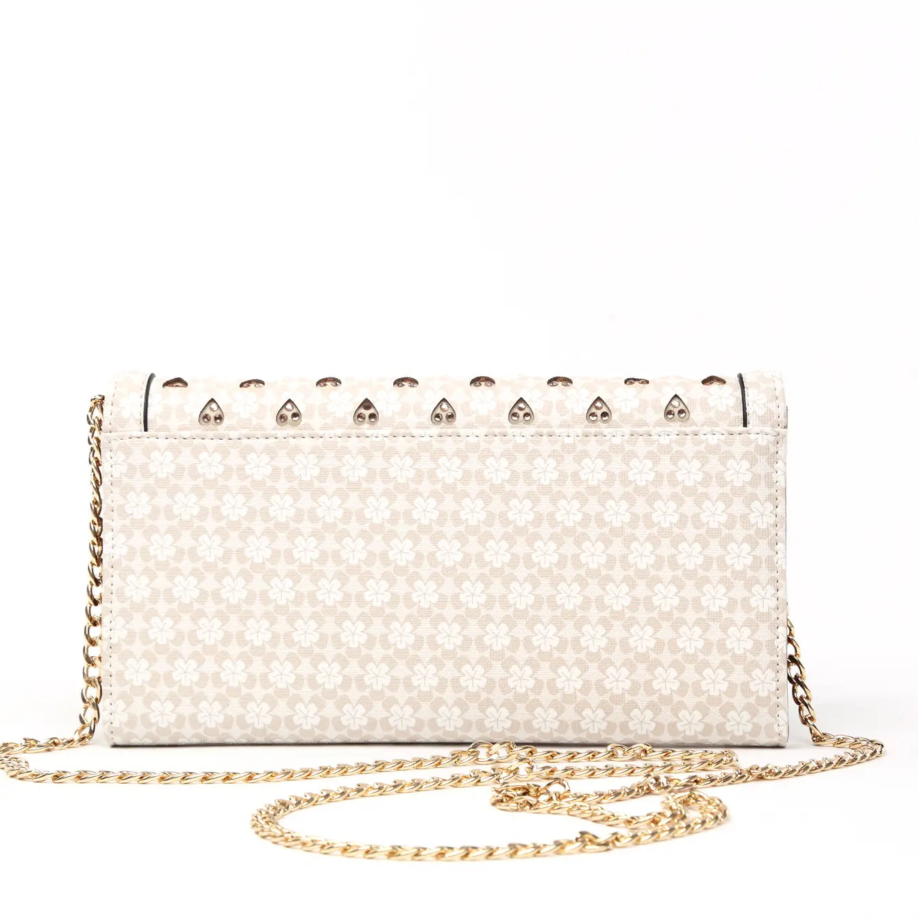 Brangio Chic Floral Crossbody Bag - Heart-Studded Evening Clutch Bag