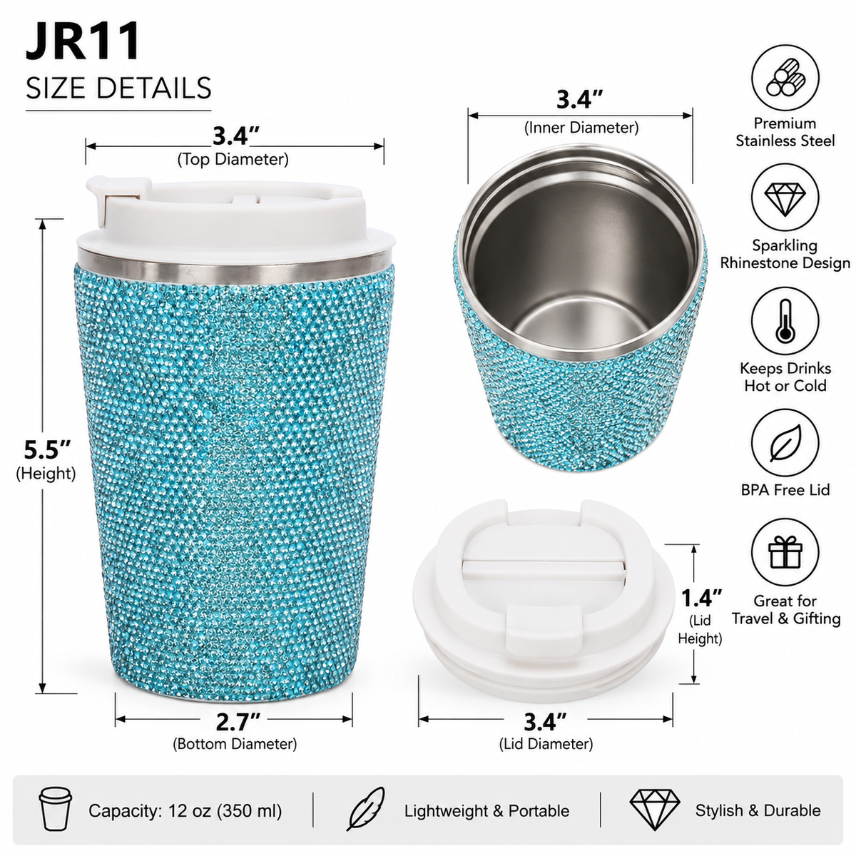 Brangio Luxury Bling Rhinestone Tumbler