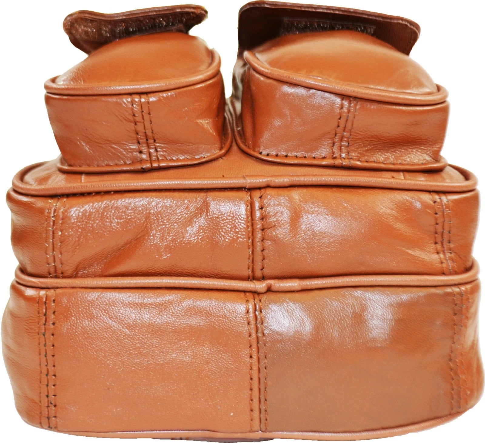 Unisex Tinder Genuine Leather Brown Multi Pocket Crossbody Bag Travel Organizer Shoulder Purse Small Messenger Bag