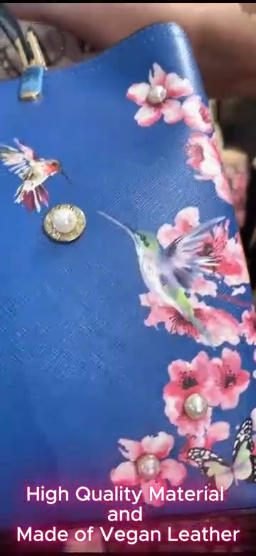 Brangio Italy Floral Hummingbird Tote Bag – Elegant Shoulder Handbag