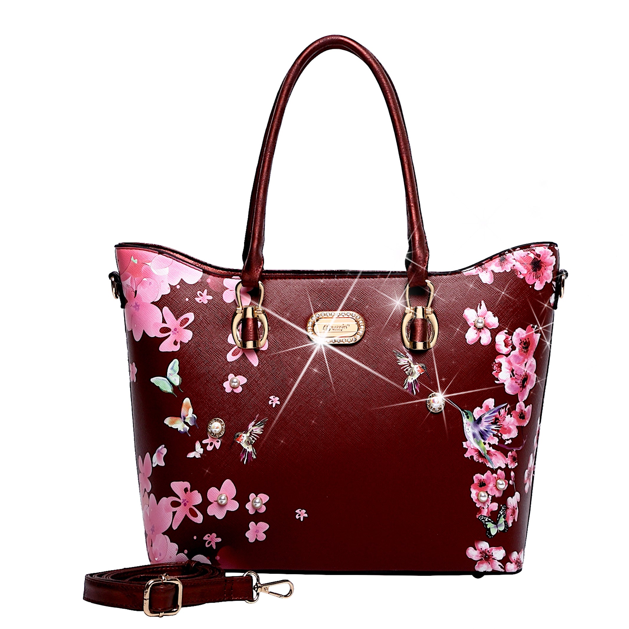 Hummingbird Bloom Scratch & Stain Resistant Top-Handle Bag - Brangio Italy Co.